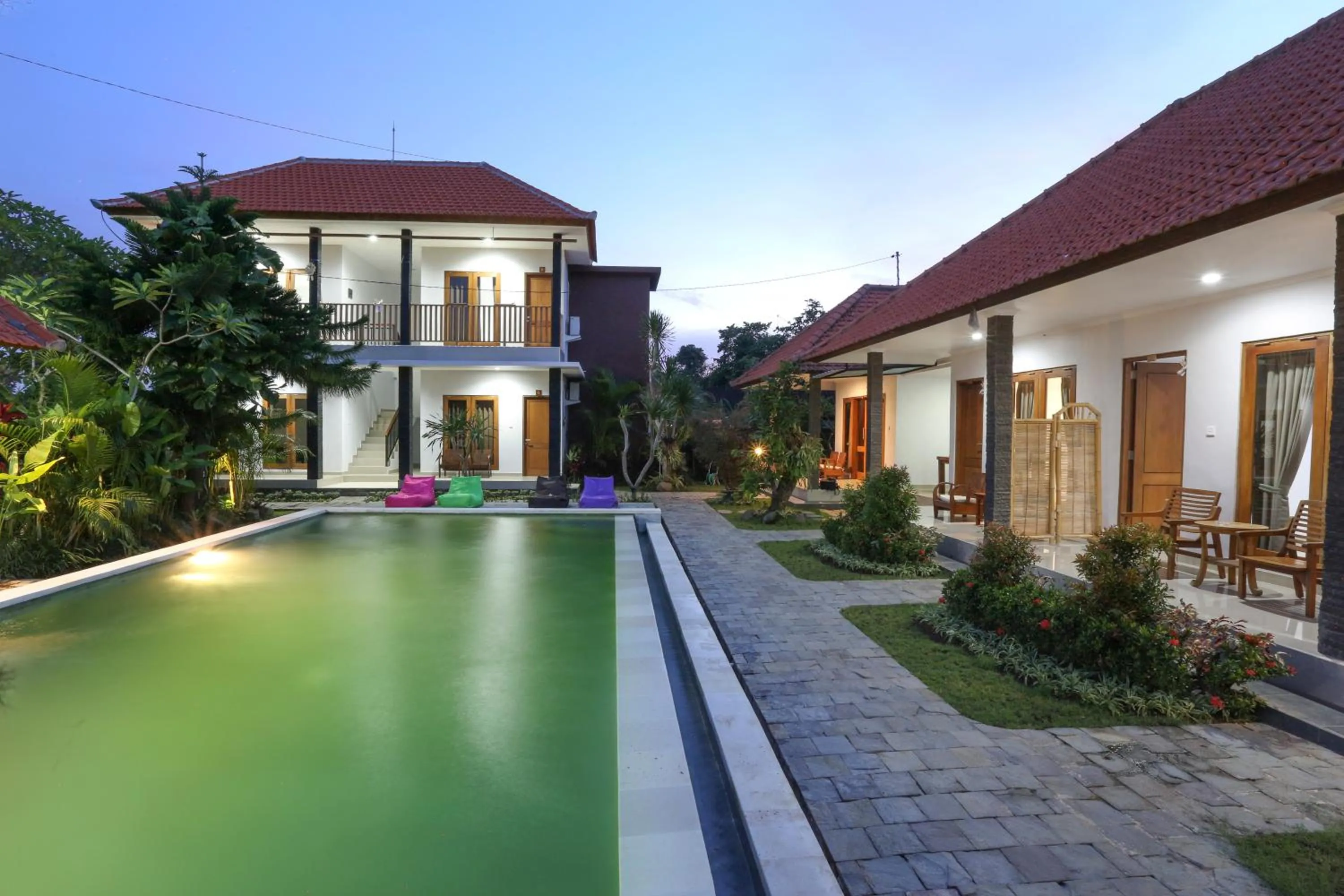 Pool view in Green Papaya House