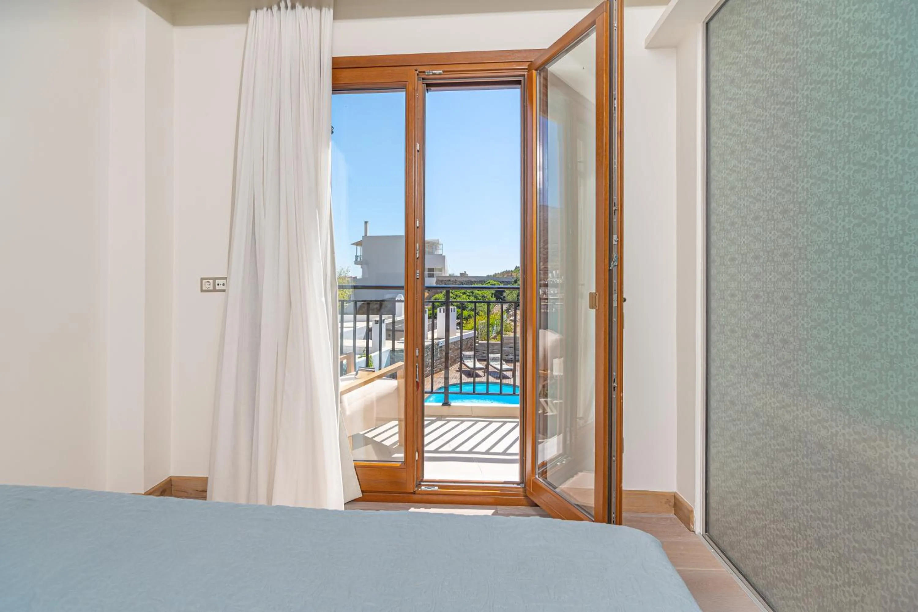 Balcony/Terrace, Bed in Belvedere Andros