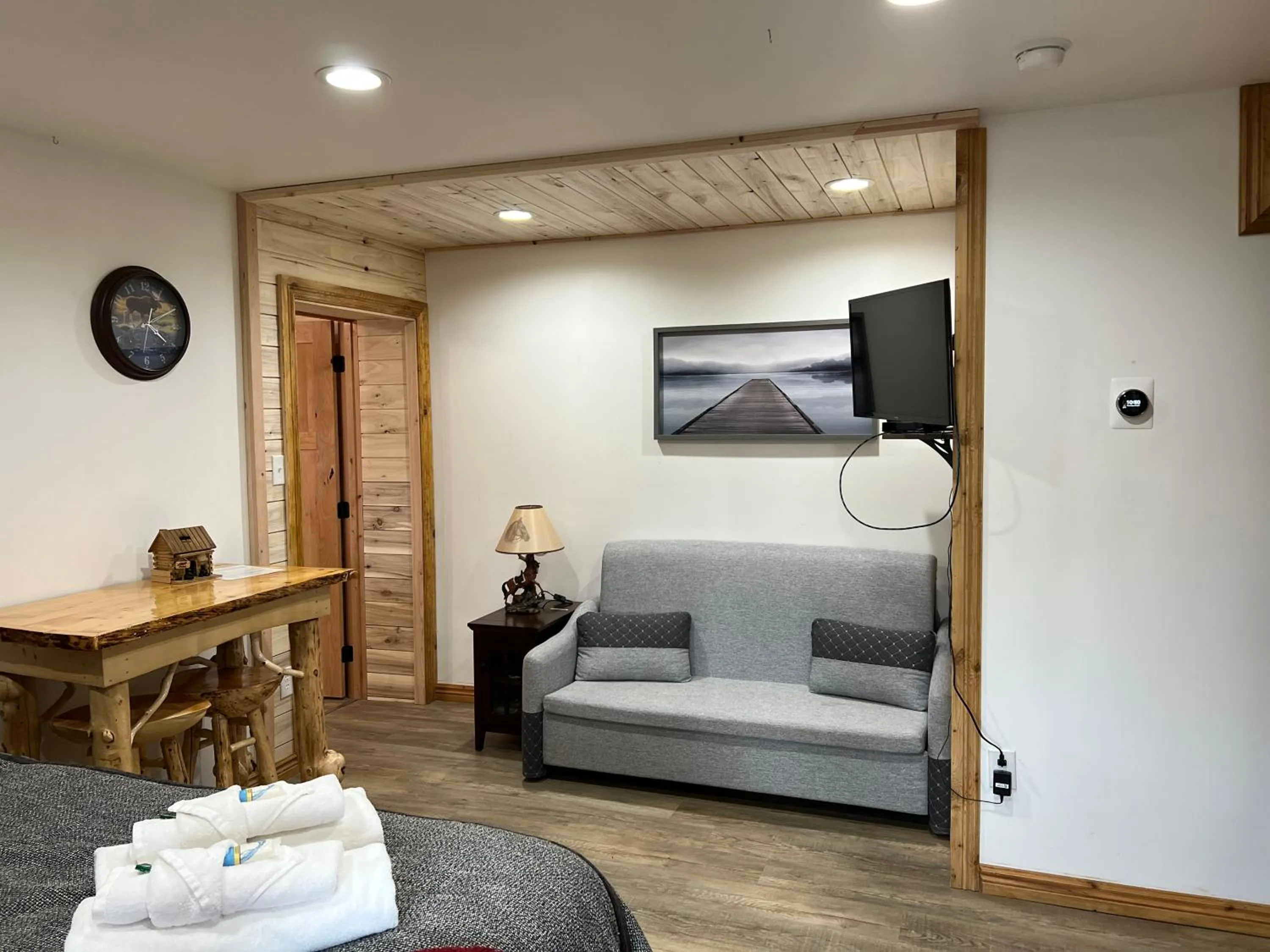 Seating area in Alaska Knotty Pine B&B