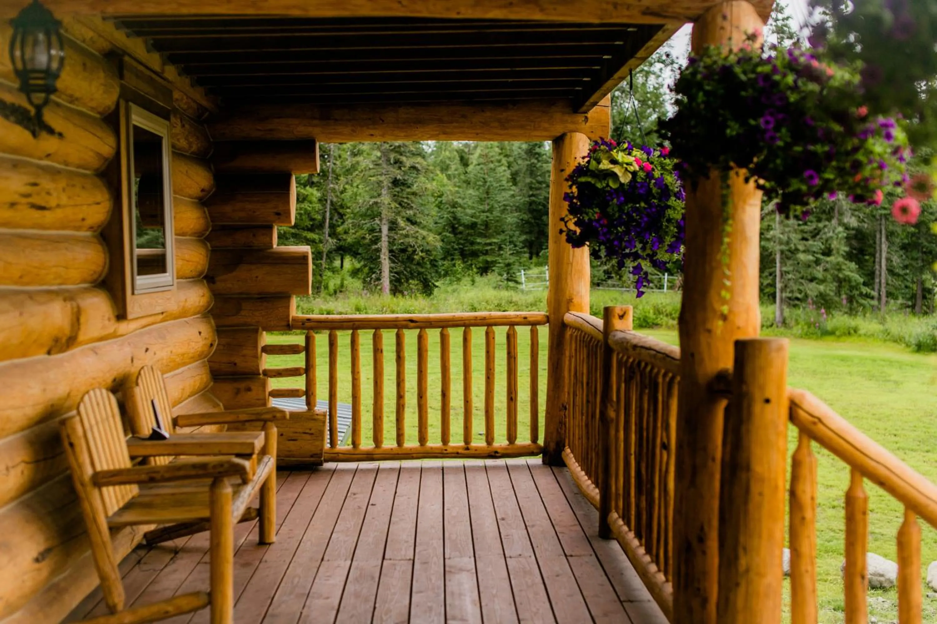 Balcony/Terrace in Alaska Knotty Pine B&B