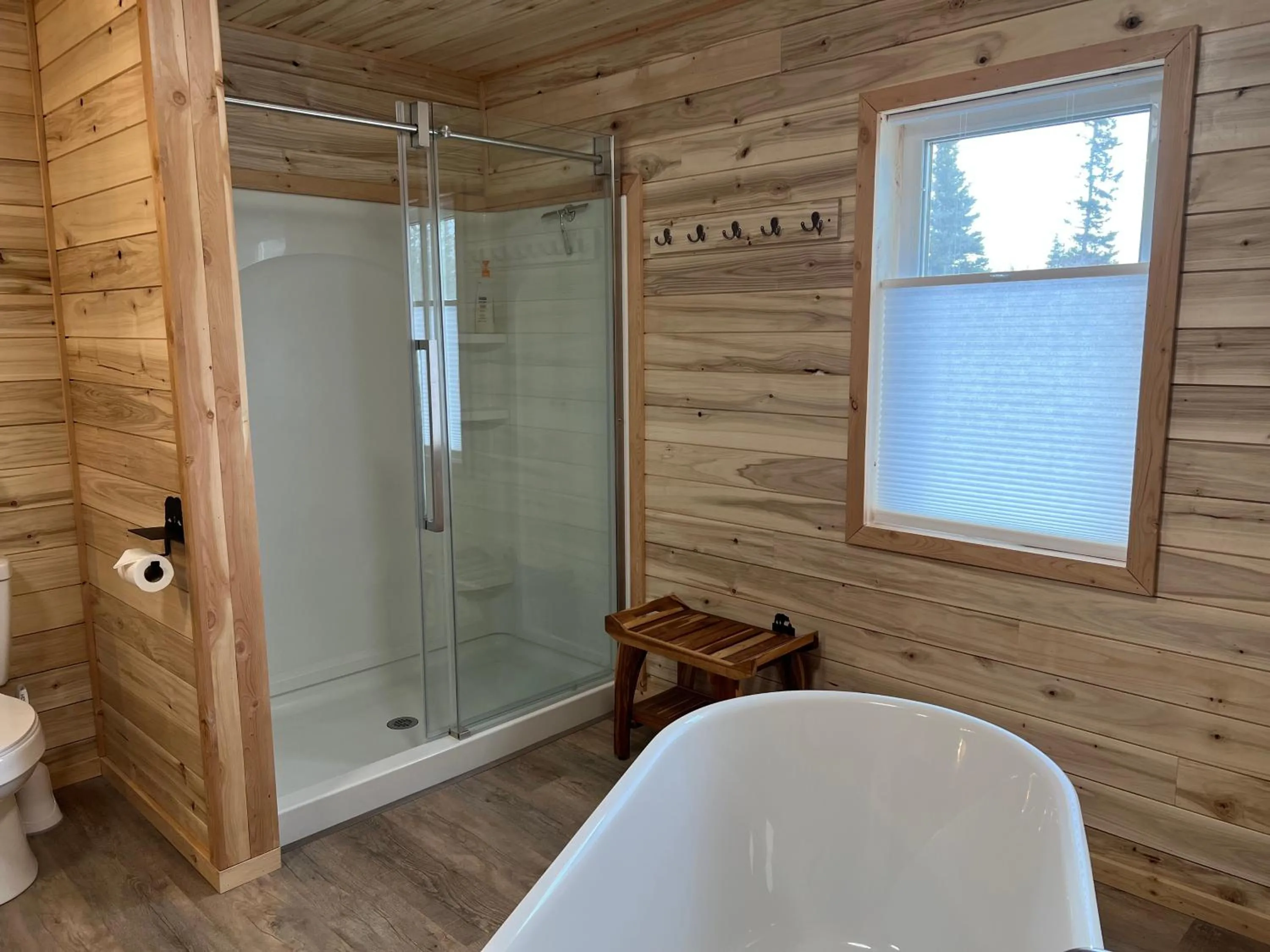 Shower in Alaska Knotty Pine B&B