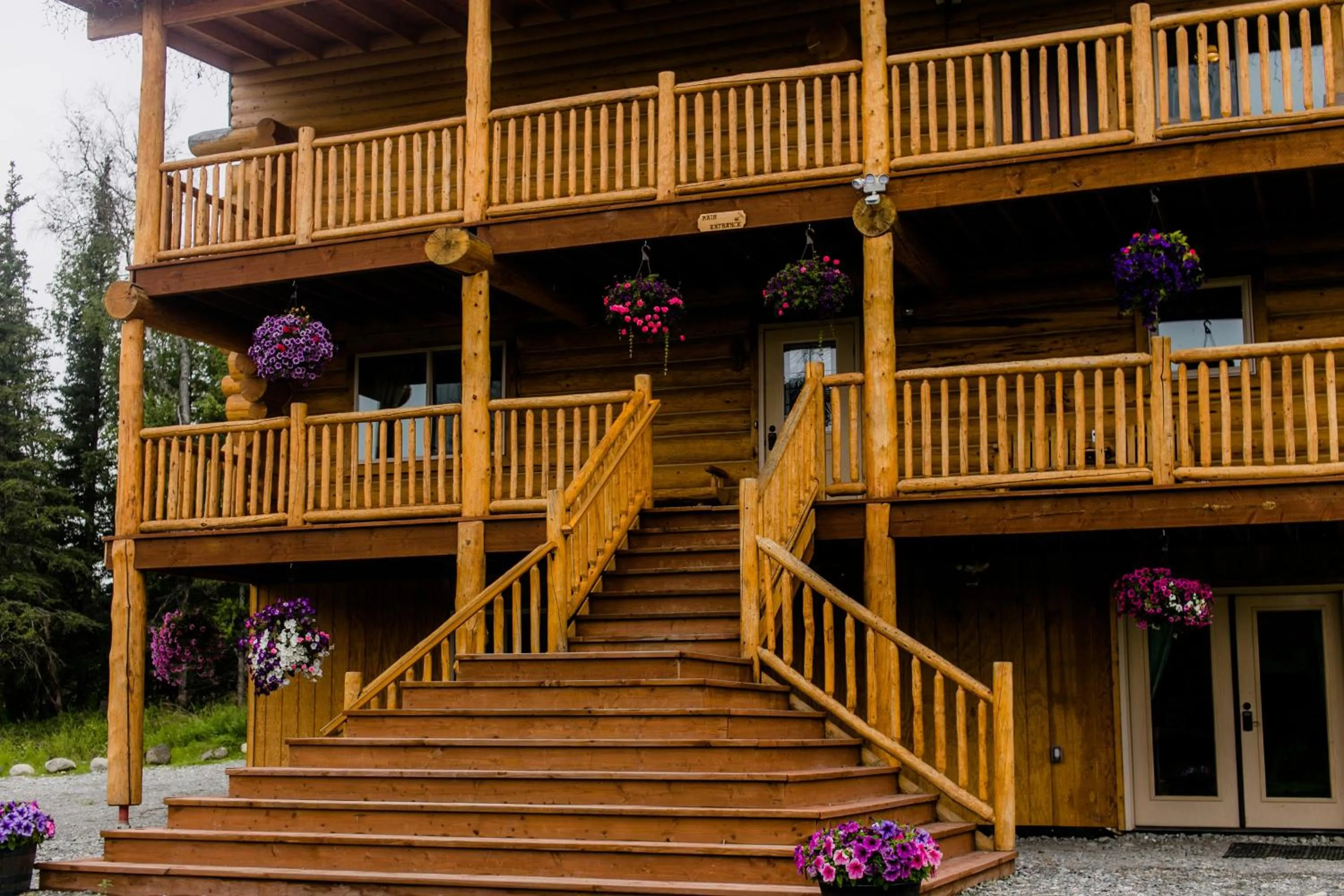Balcony/Terrace in Alaska Knotty Pine B&B