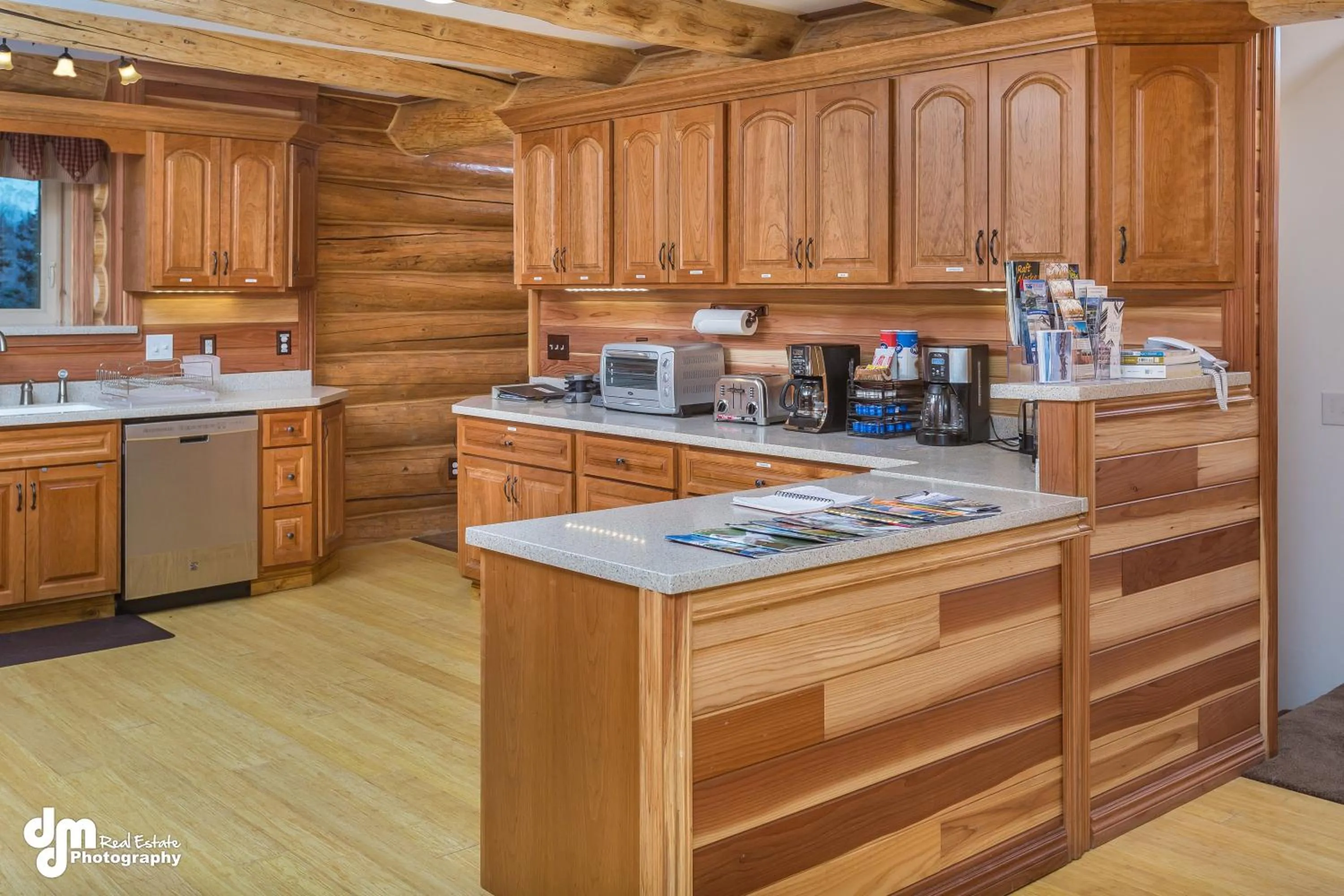 Communal kitchen in Alaska Knotty Pine B&B