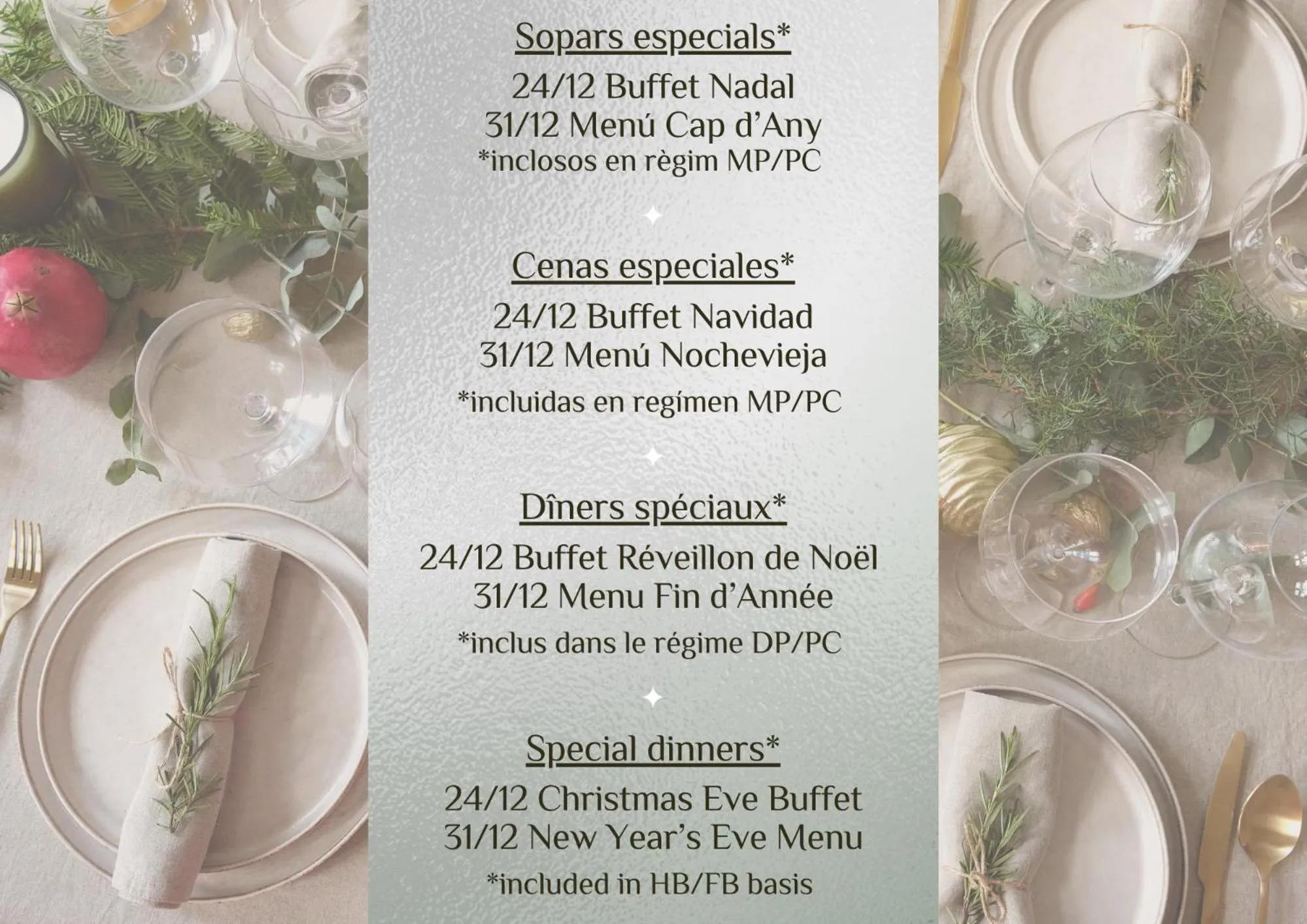 Food and drinks in Hotel Panorama