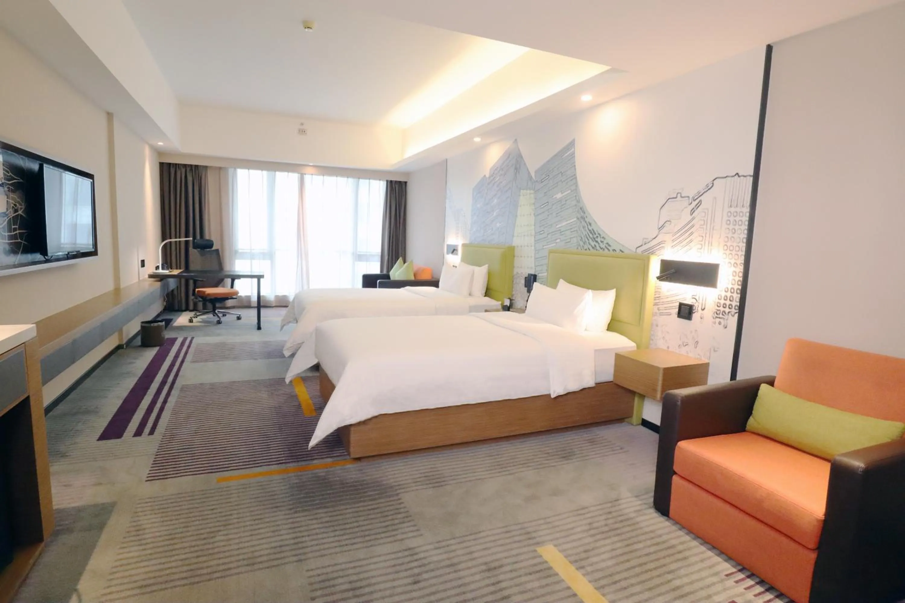 Bed in Hampton by Hilton Guangzhou Zhujiang New Town - Free Shuttle Bus to Canton Fair