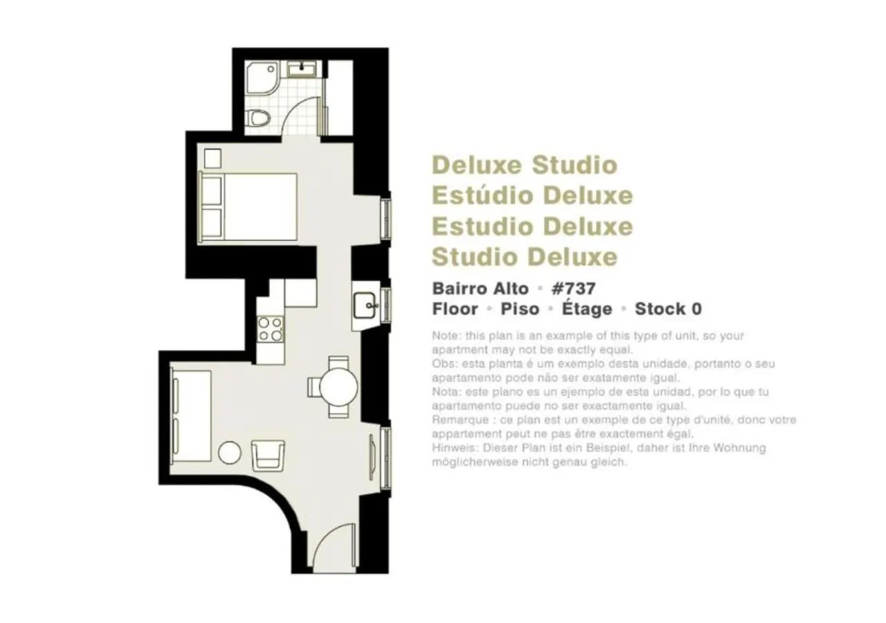 Floor plan in Lisbon Serviced Apartments - Bairro Alto