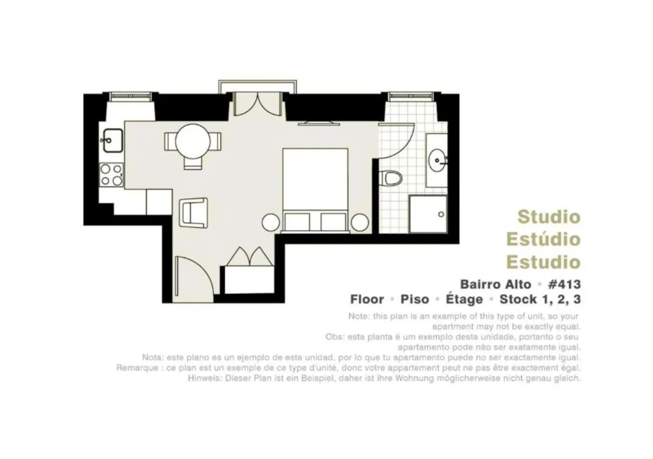 Floor plan in Lisbon Serviced Apartments - Bairro Alto