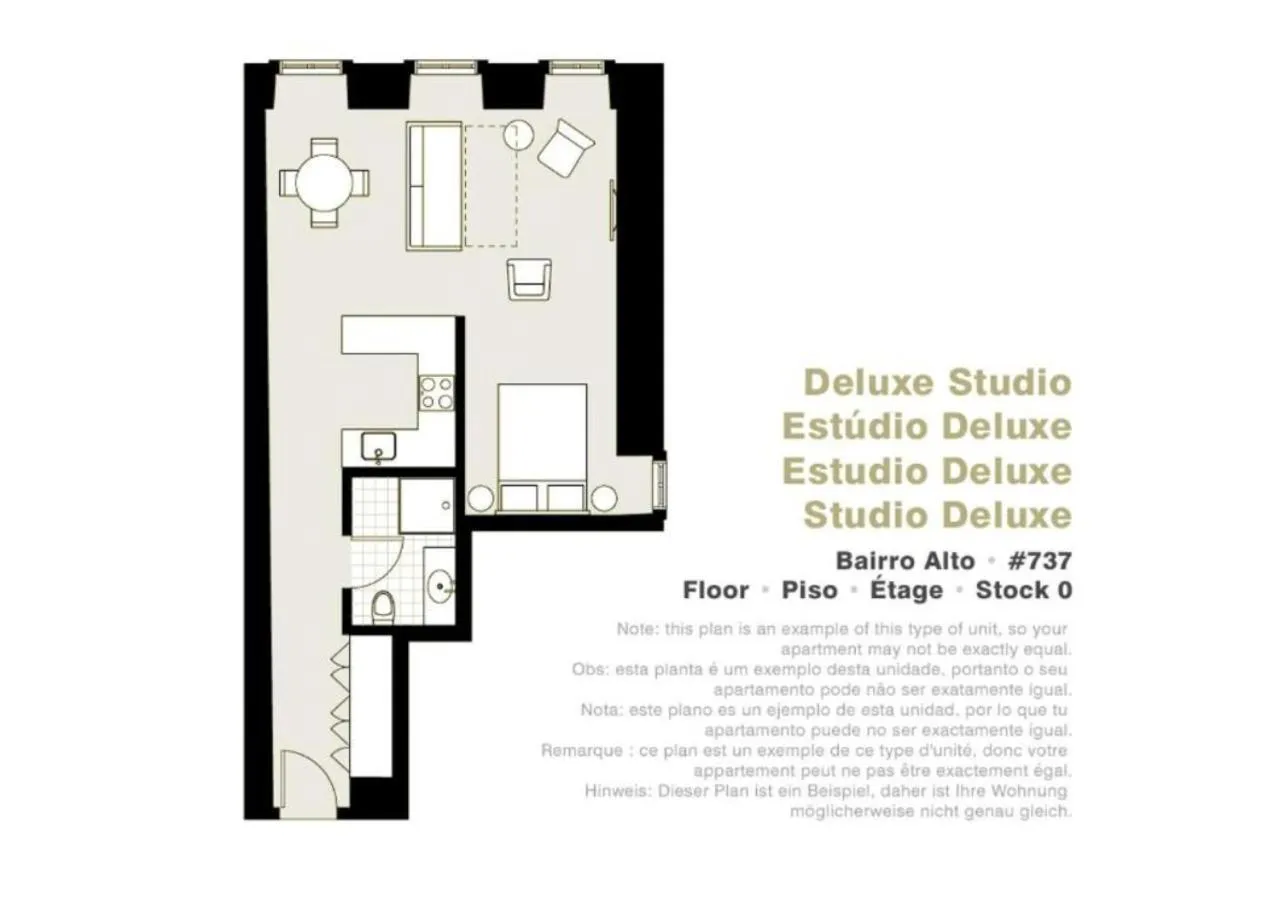 Floor plan in Lisbon Serviced Apartments - Bairro Alto