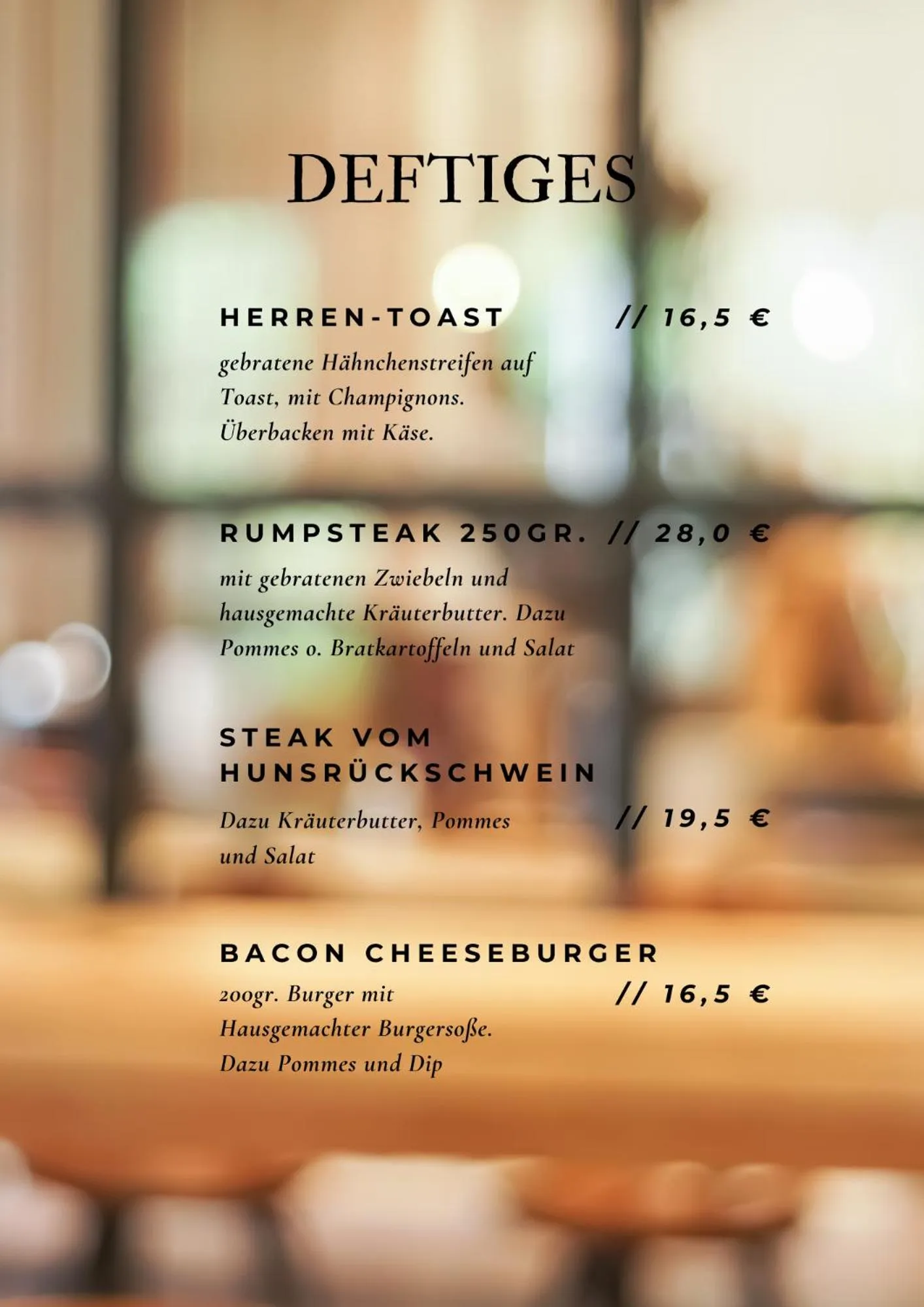 Restaurant/places to eat in Hochwald Lodge