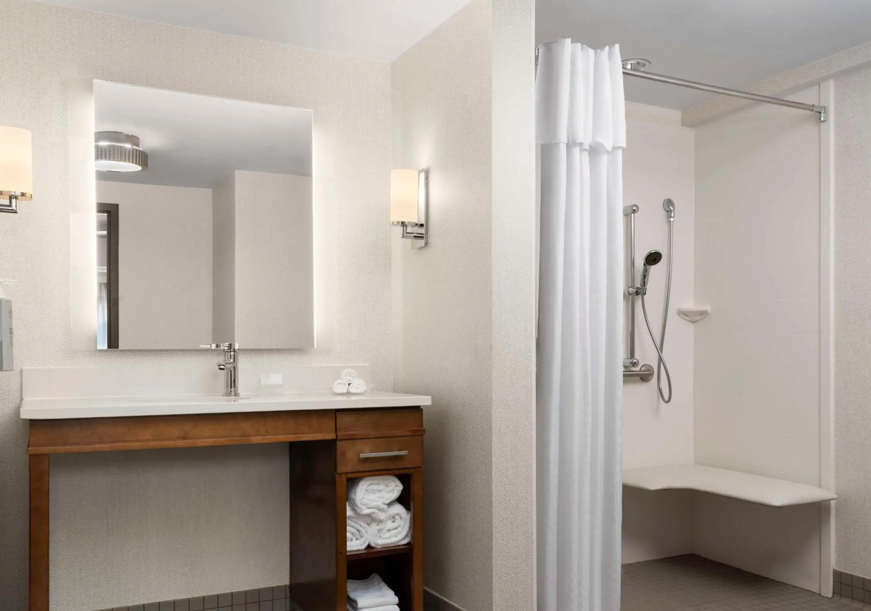 Bathroom in Homewood Suites by Hilton Boston Brookline-Longwood Medical Bathroom in Homewood Suites by Hilton Boston Brookline-Longwood Medical