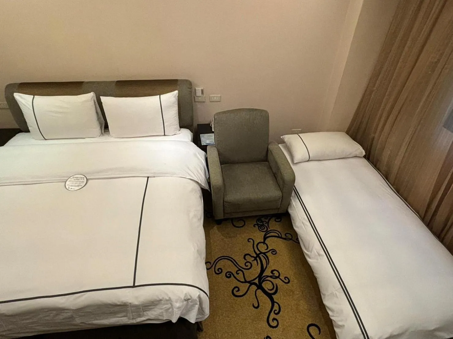 Bed in K Hotel Taipei