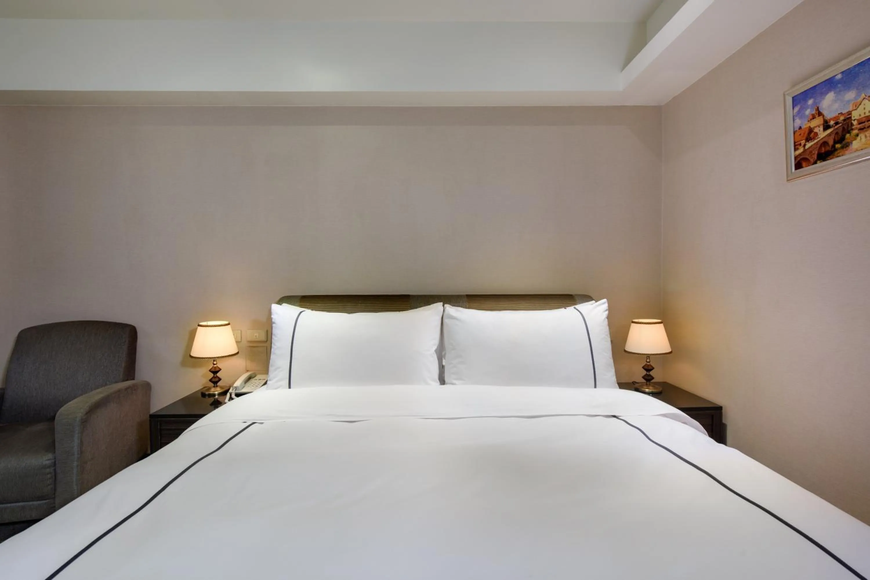 Bed in K Hotel Taipei