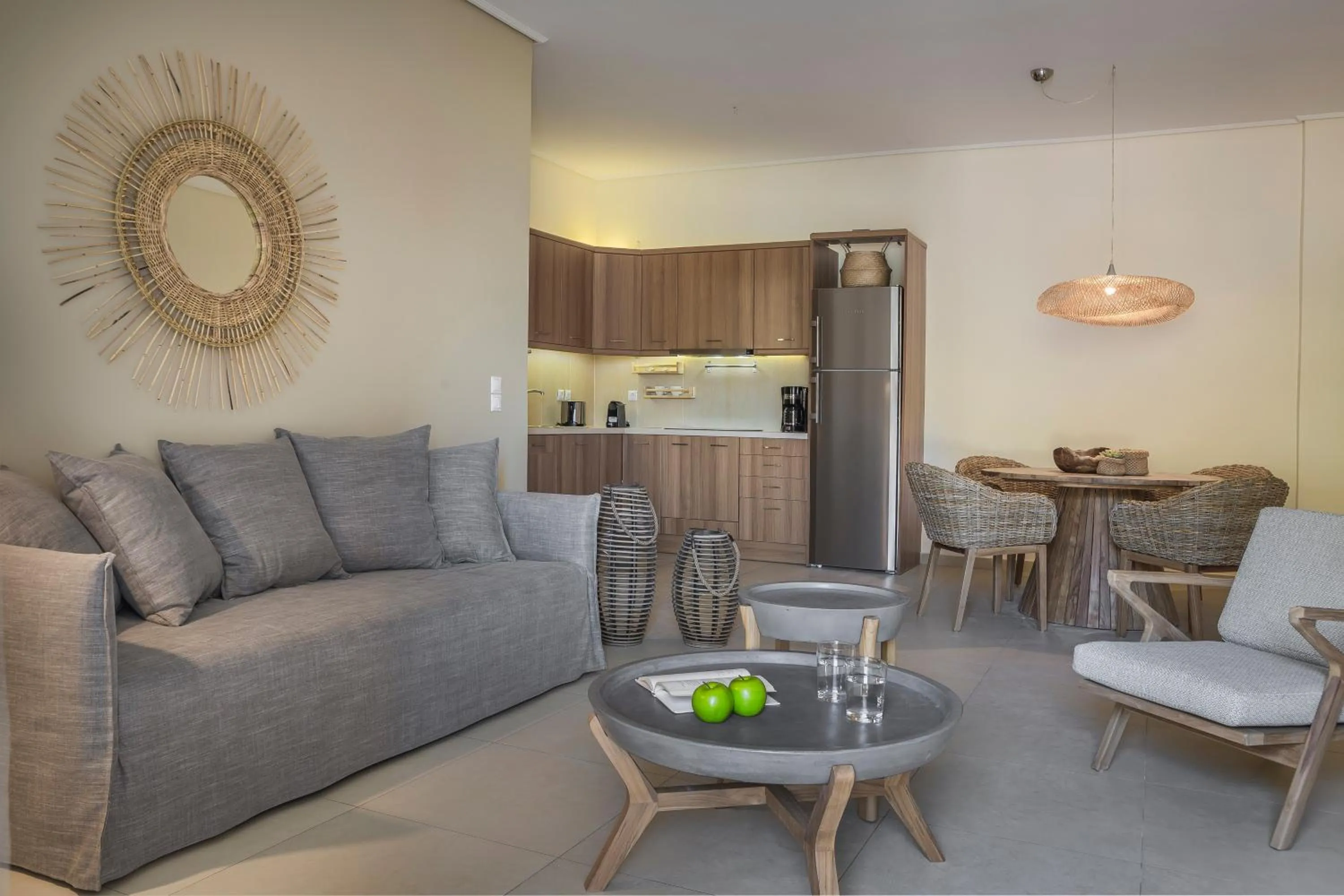 Seating area in Meliti Waterfront Suites