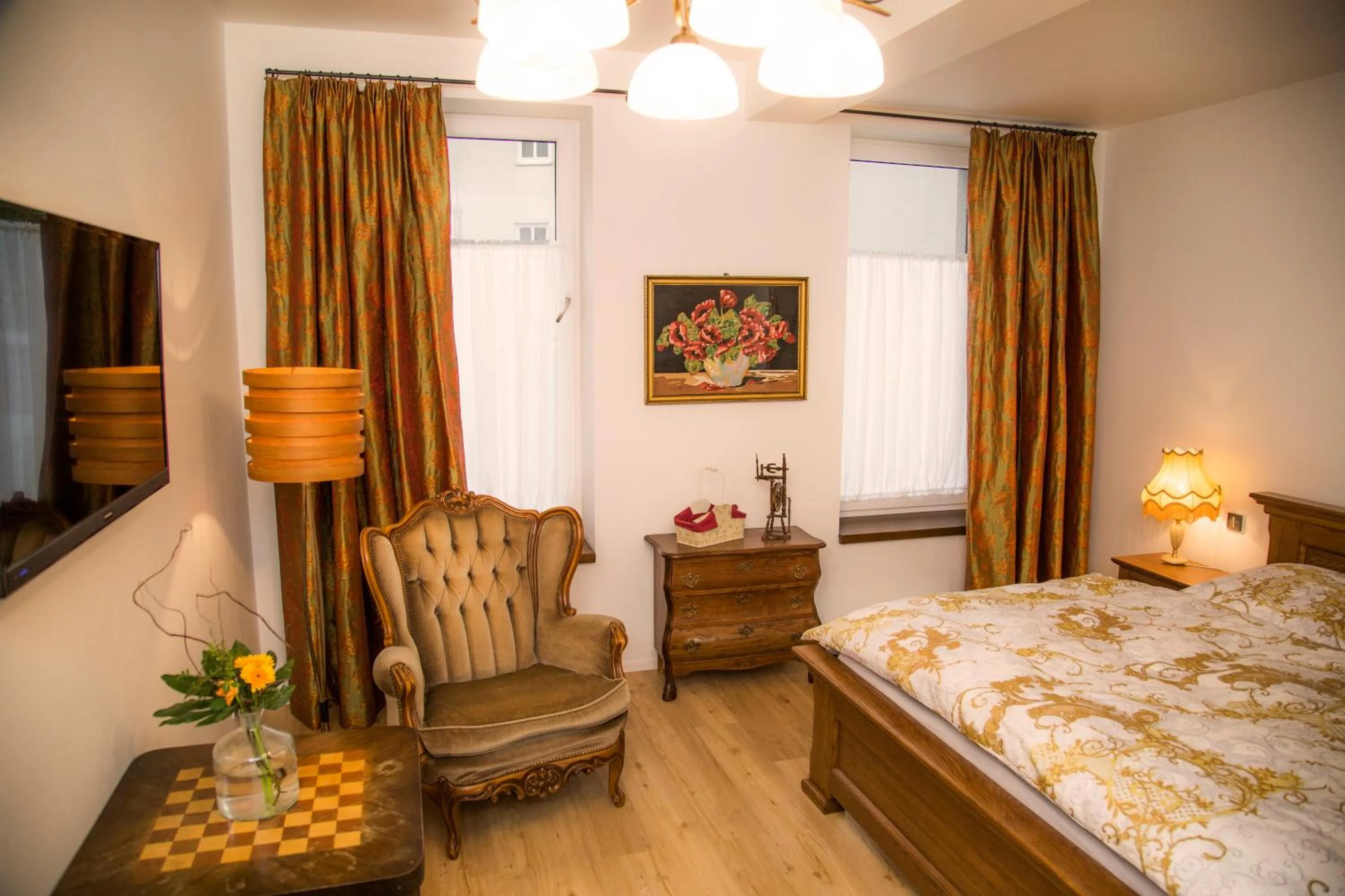 Seating area, Bed in Boutique Hotel Frieden