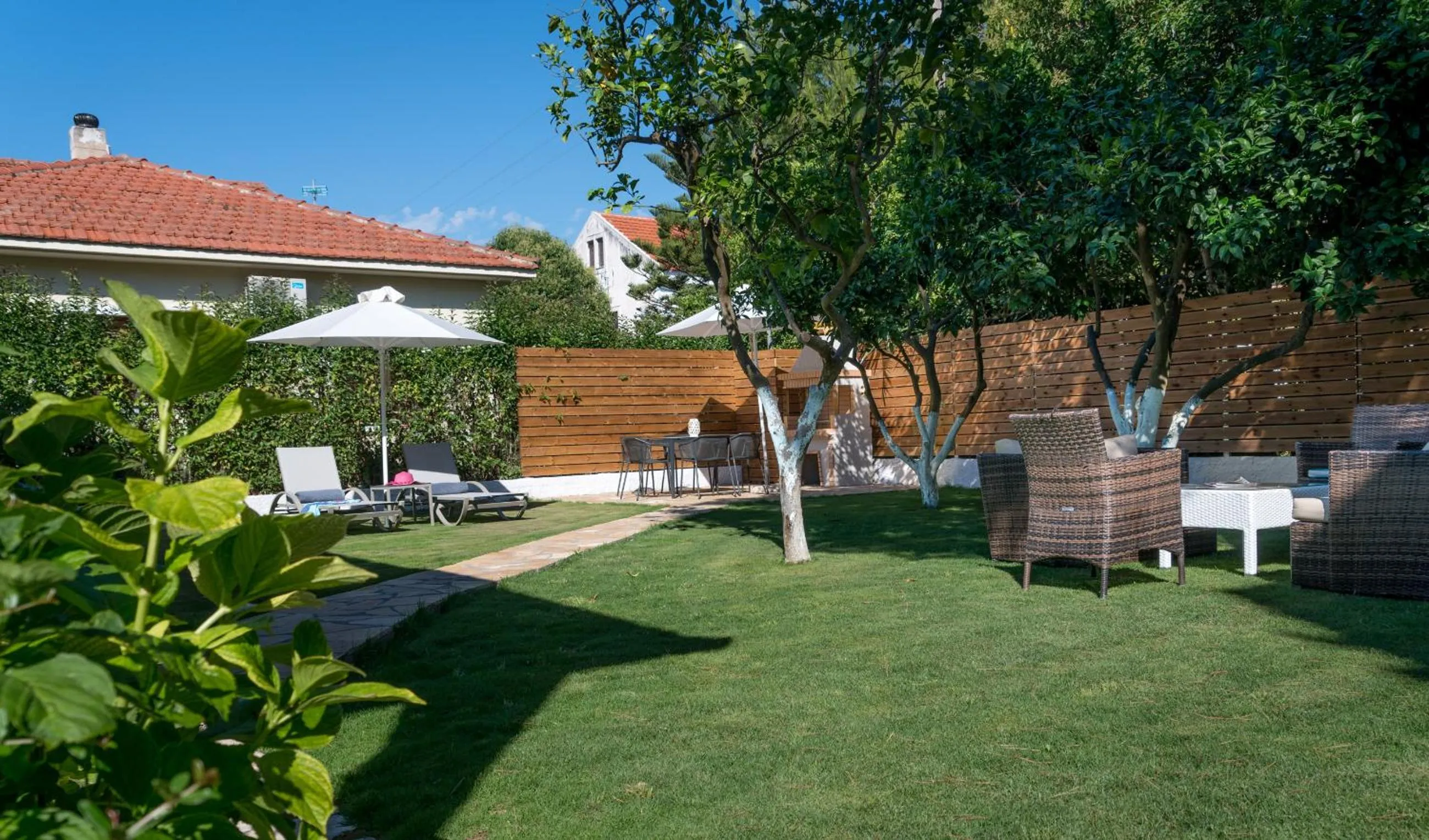 Garden view in Acharavi Beach Hotel