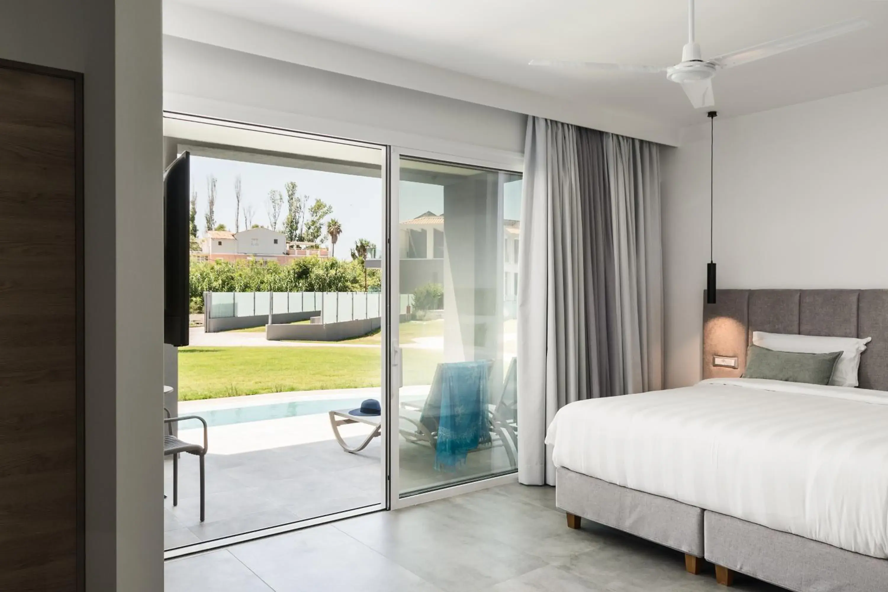 View (from property/room), Bed in Acharavi Beach Hotel View (from property/room), Bed in Acharavi Beach Hotel