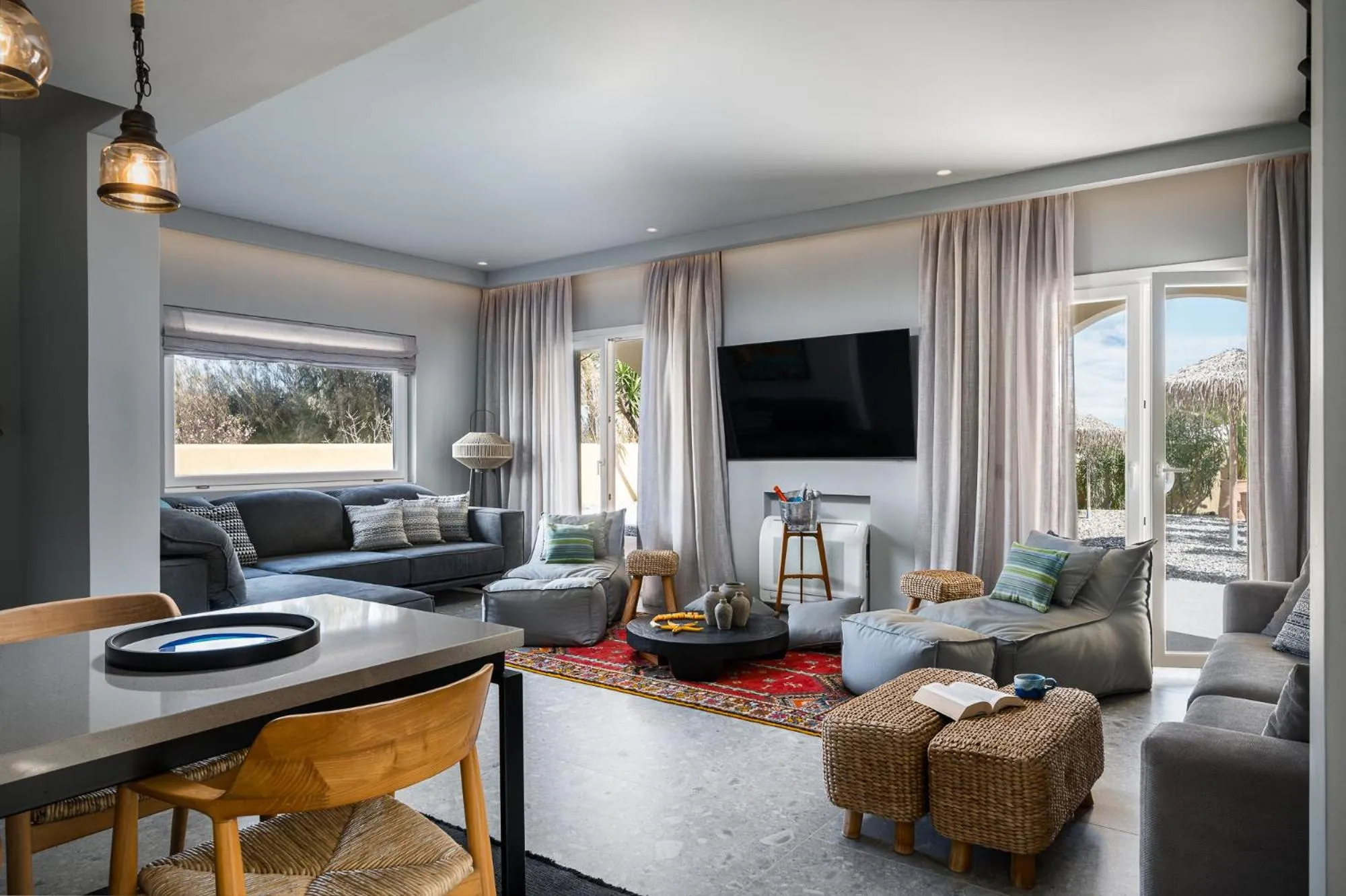 Communal lounge/ TV room in Acharavi Beach Hotel