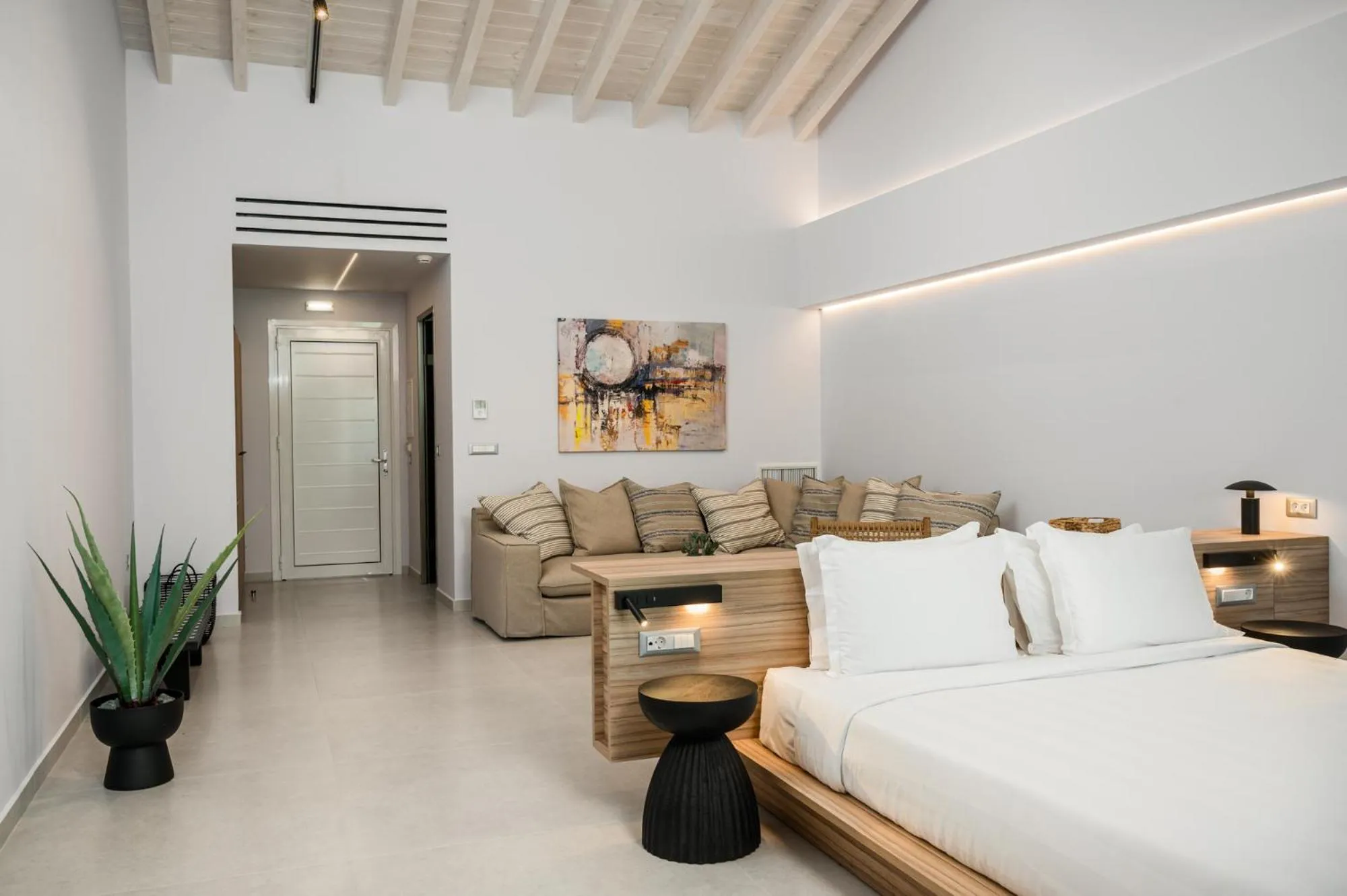 Seating area, Bed in Acharavi Beach Hotel