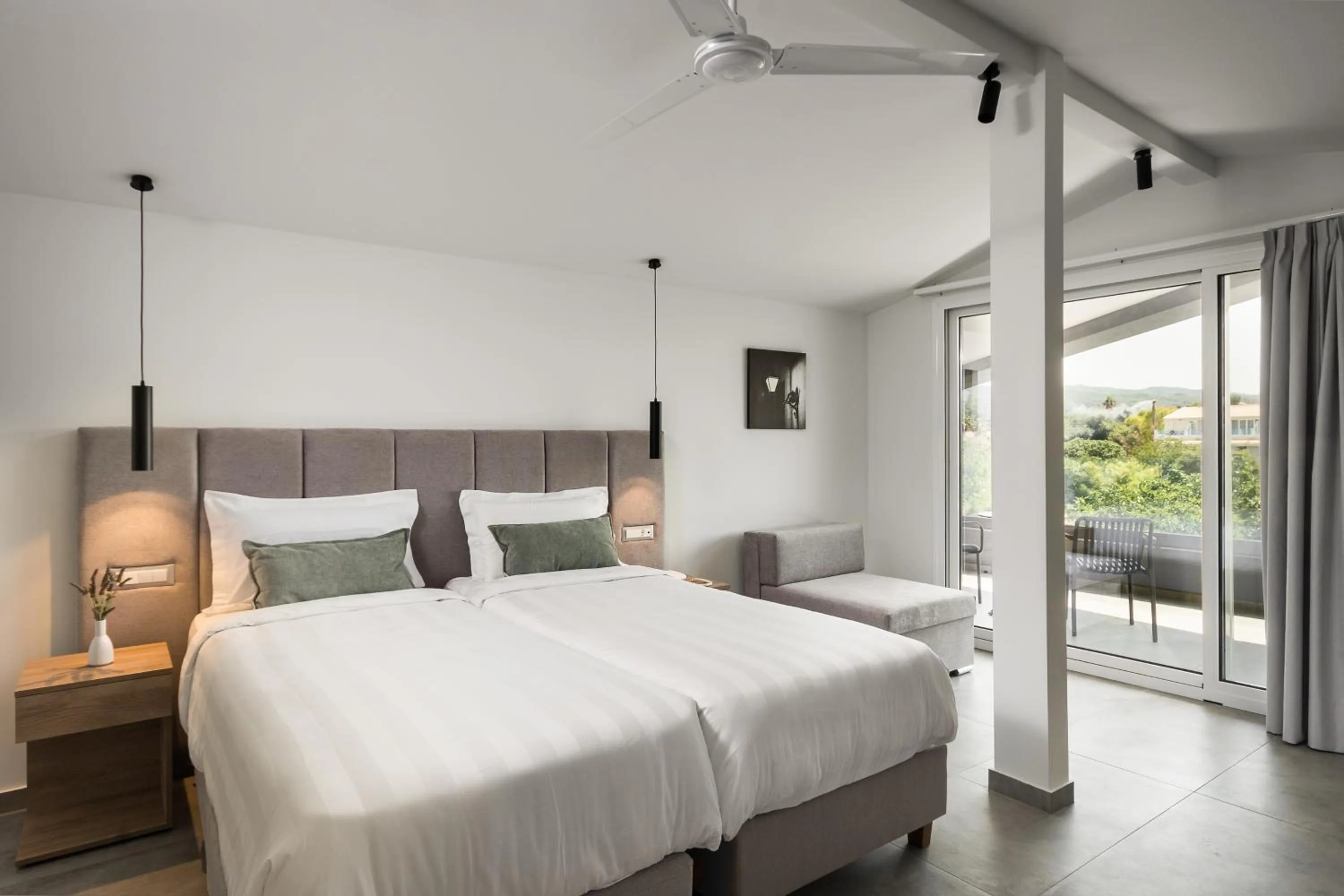 Bedroom, Bed in Acharavi Beach Hotel