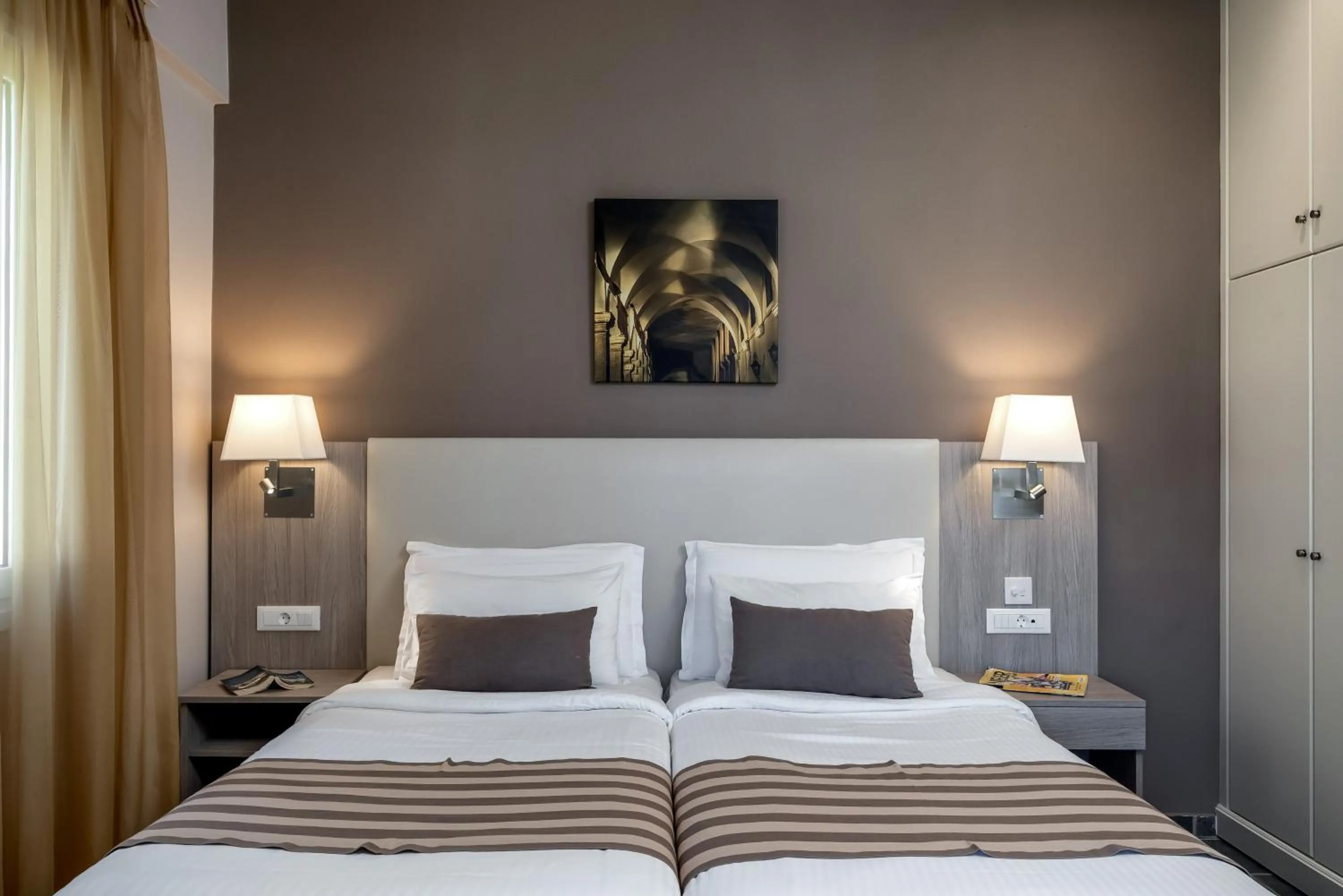 Bedroom, Bed in Acharavi Beach Hotel