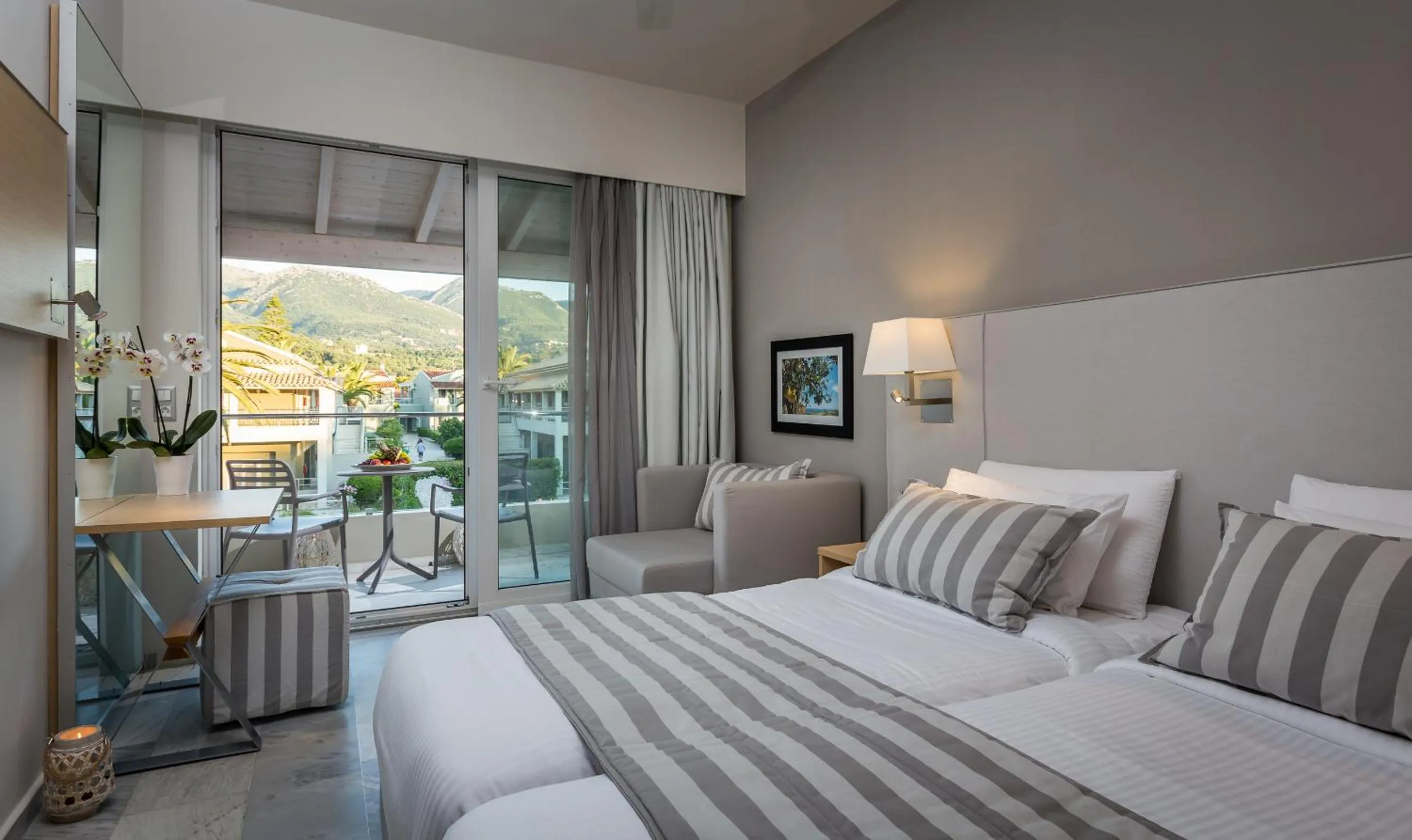 Bedroom, Bed in Acharavi Beach Hotel