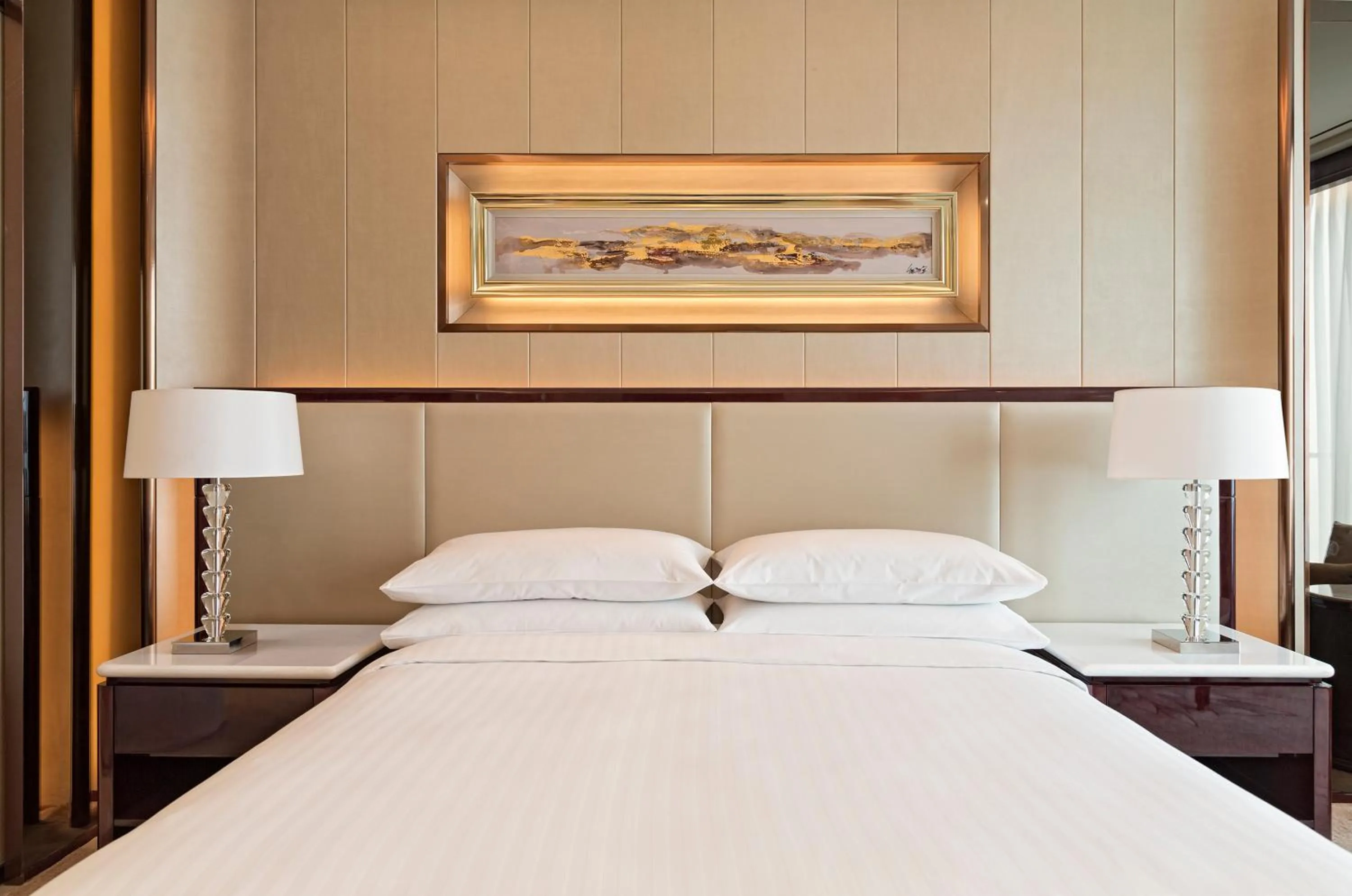 Bed in Yiwu Marriott Hotel