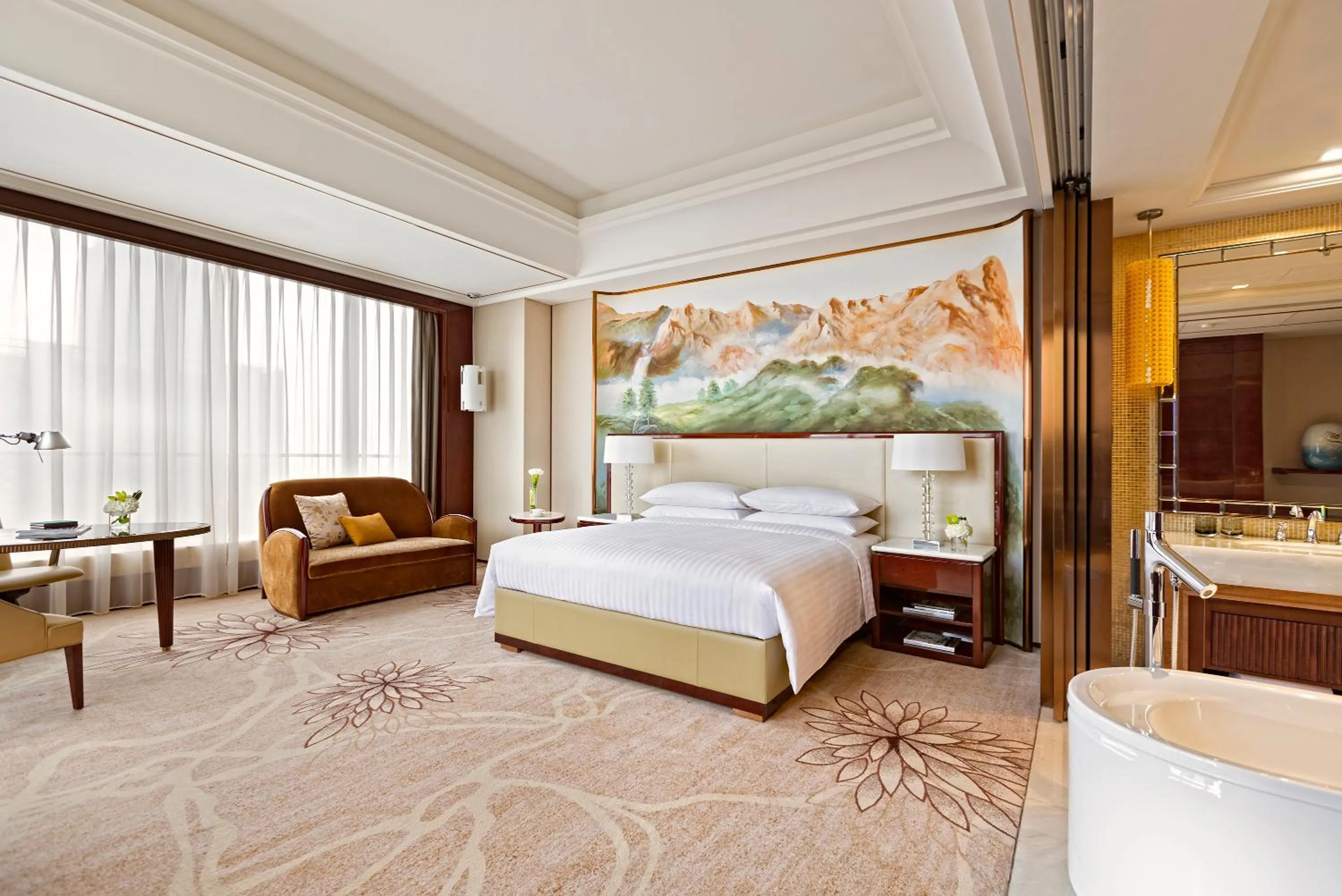 Bed in Yiwu Marriott Hotel