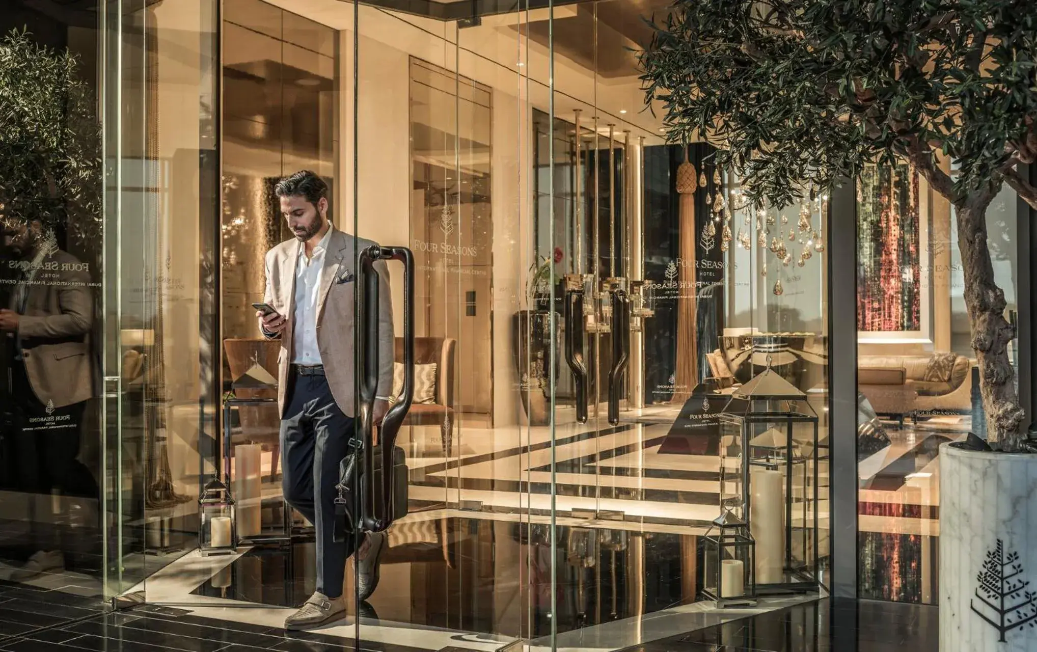 Facade/entrance in Four Seasons Hotel Dubai International Financial Centre Facade/entrance in Four Seasons Hotel Dubai International Financial Centre