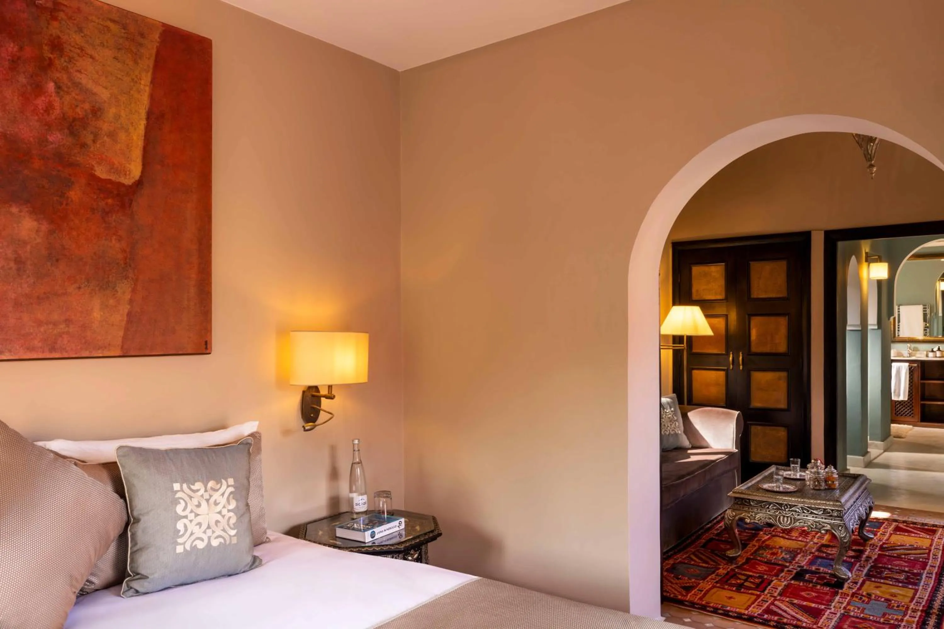 Bathroom, Bed in Kasbah Tamadot - Sir Richard Branson's Moroccan Retreat