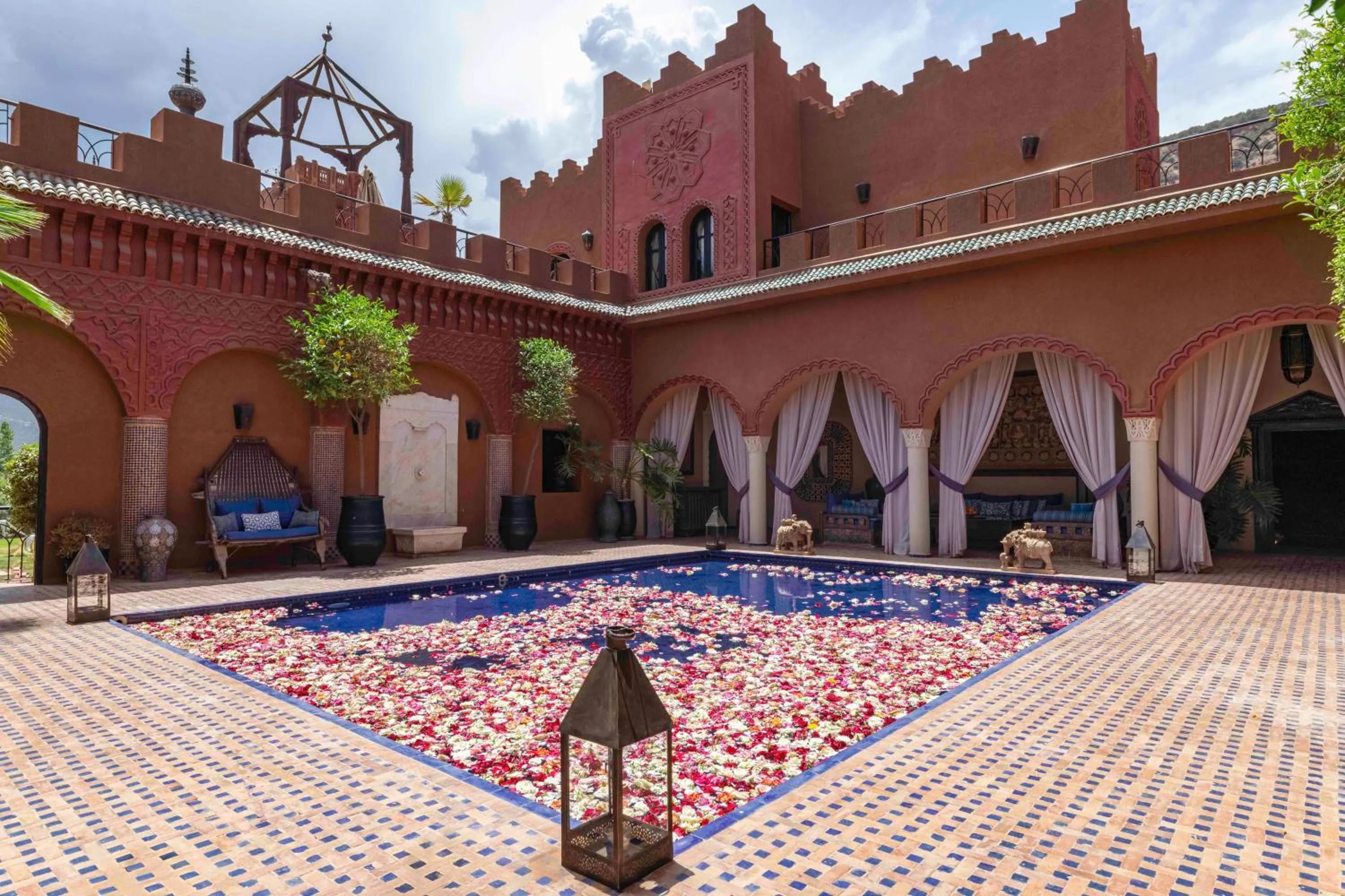 Balcony/Terrace in Kasbah Tamadot - Sir Richard Branson's Moroccan Retreat