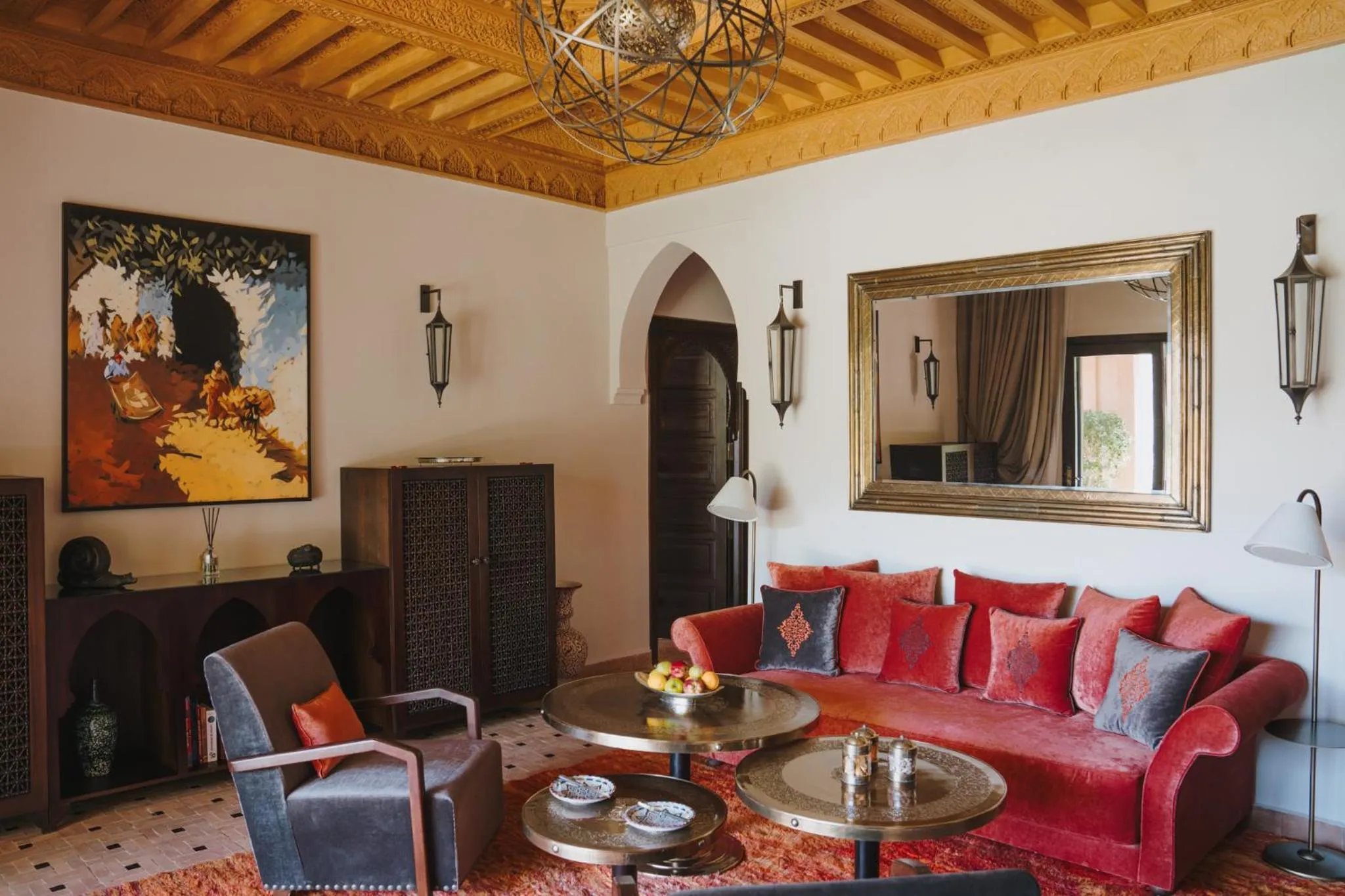Living room in Kasbah Tamadot - Sir Richard Branson's Moroccan Retreat