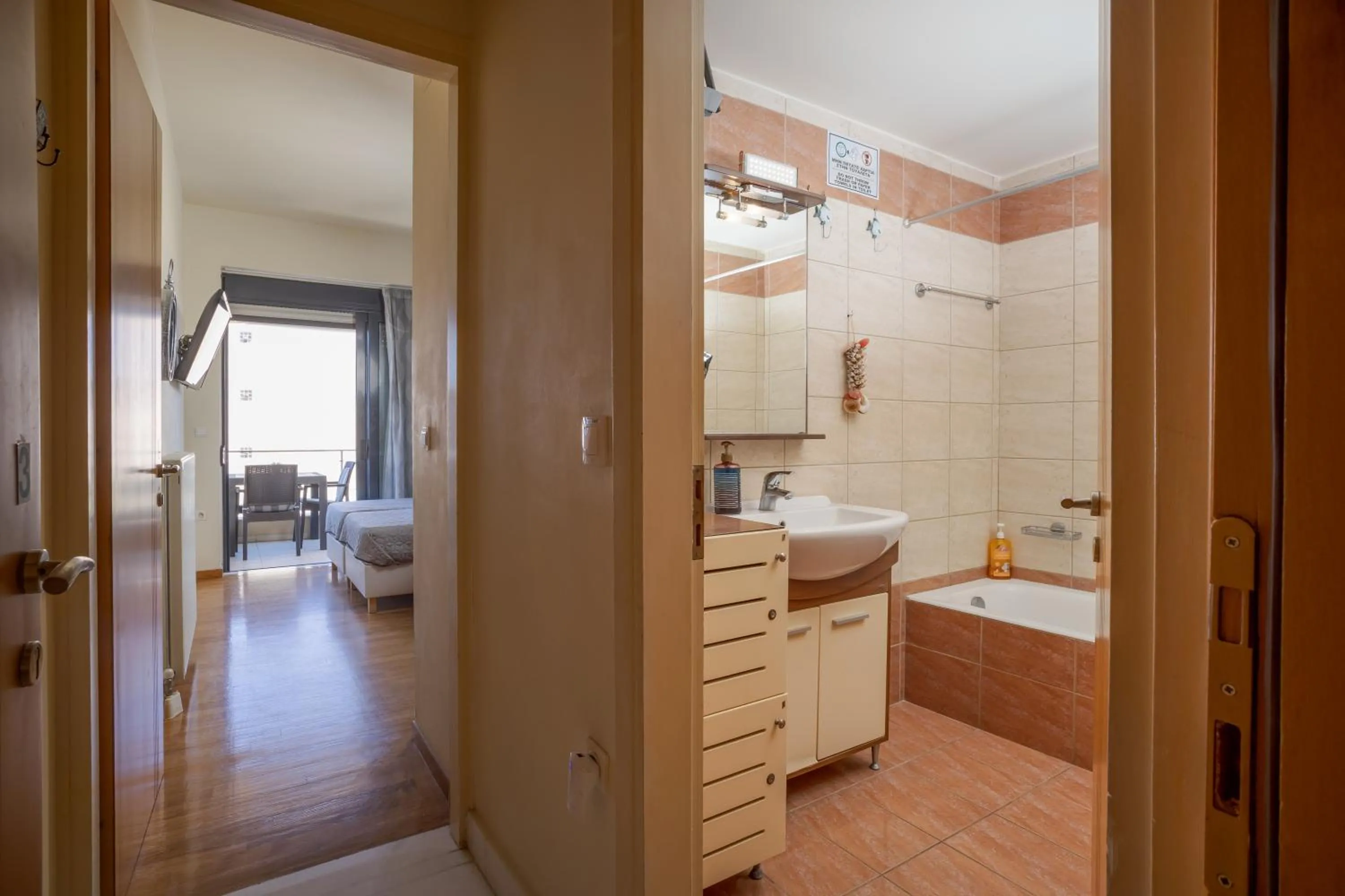 Bathroom, Bed in Panoramic Sea View