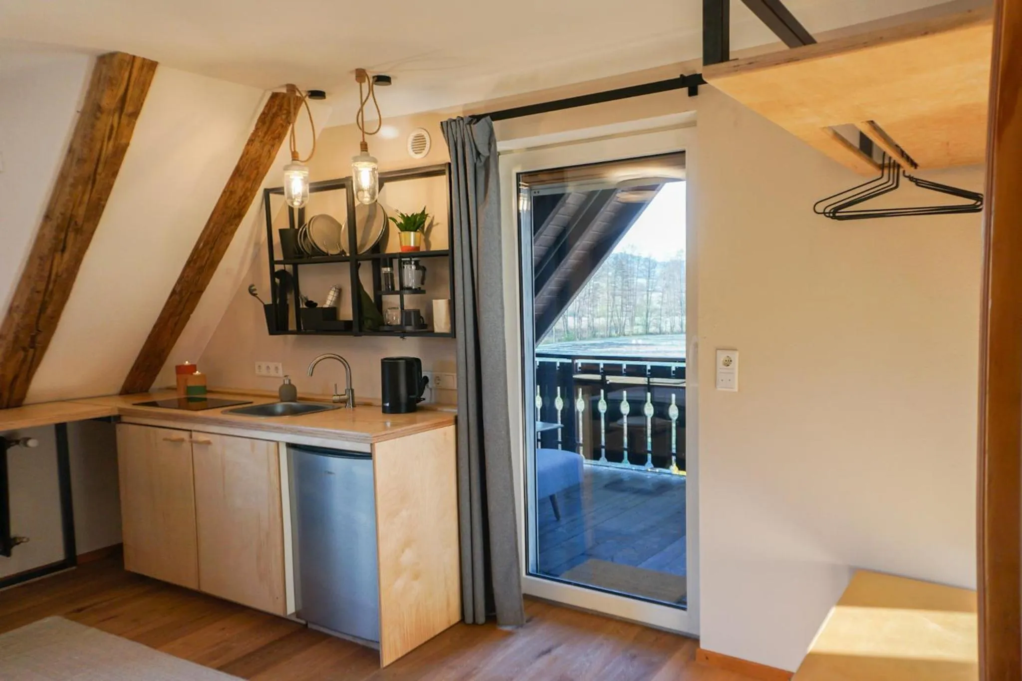 Balcony/Terrace in Hofgut Langenborn Wohnen auf Zeit möblierte Apartments Aschaffenburg Alzenau Frankfurt