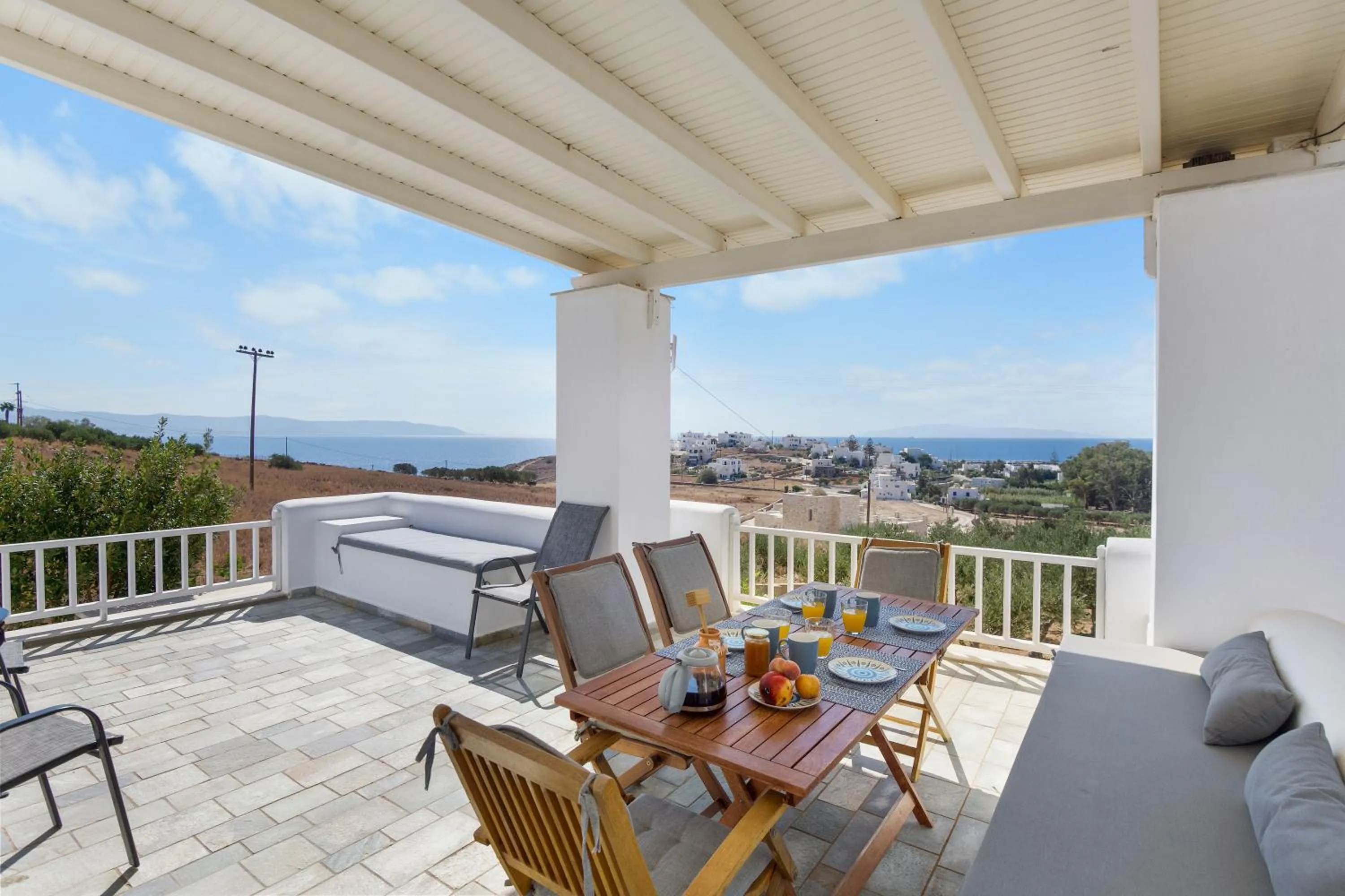 Balcony/Terrace in Anthoula's Sea View Apartment