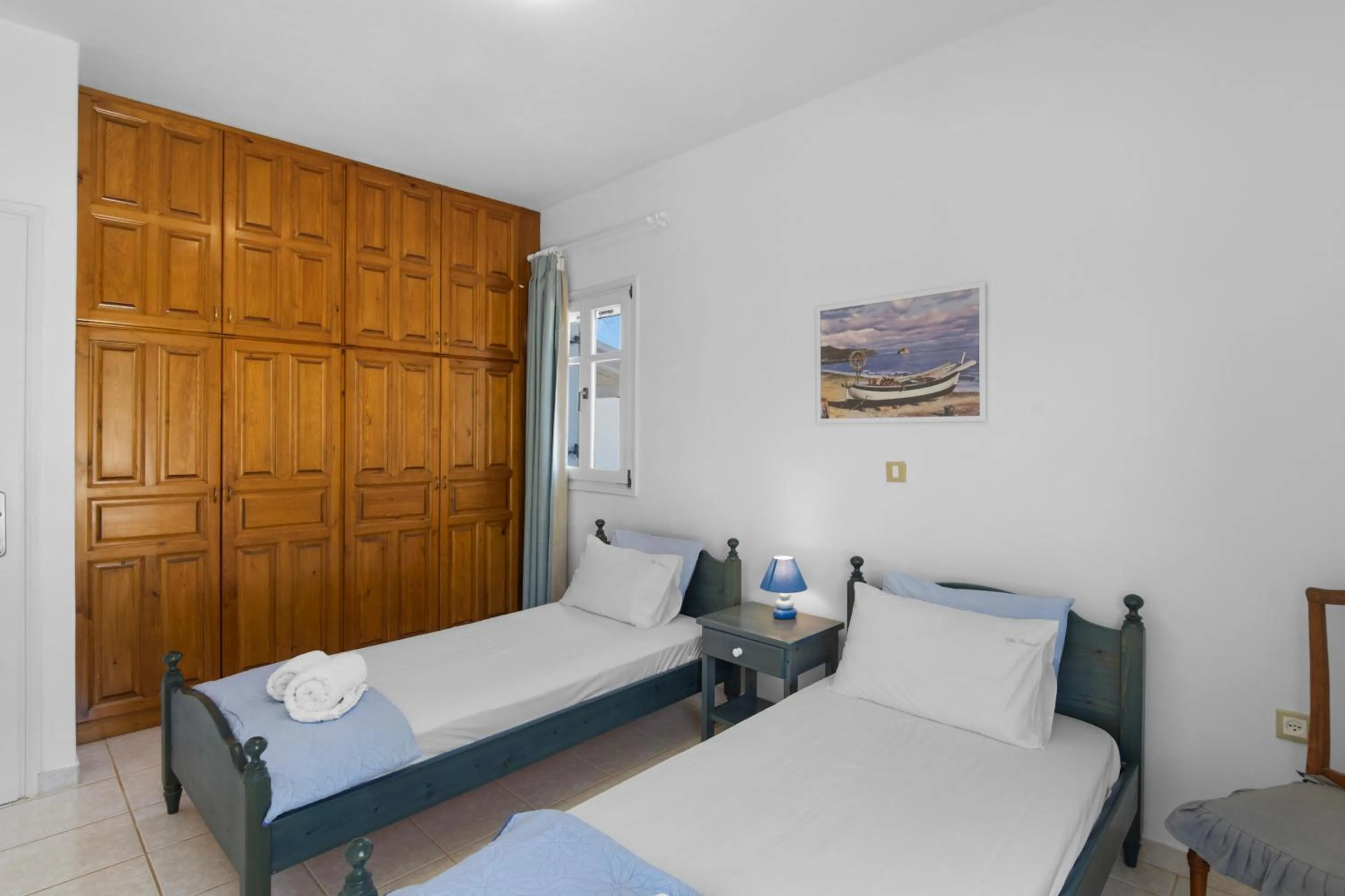Bedroom, Bed in Anthoula's Sea View Apartment