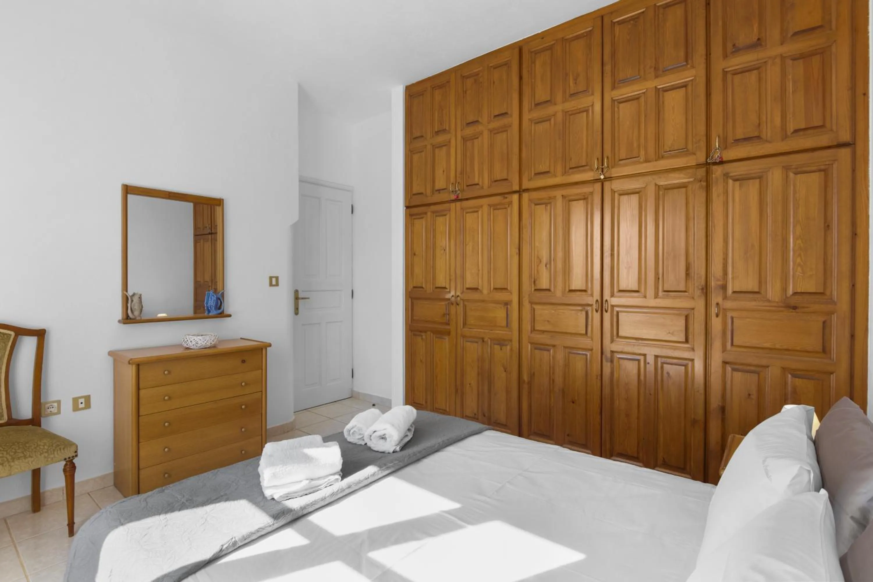 Bedroom, Bed in Anthoula's Sea View Apartment