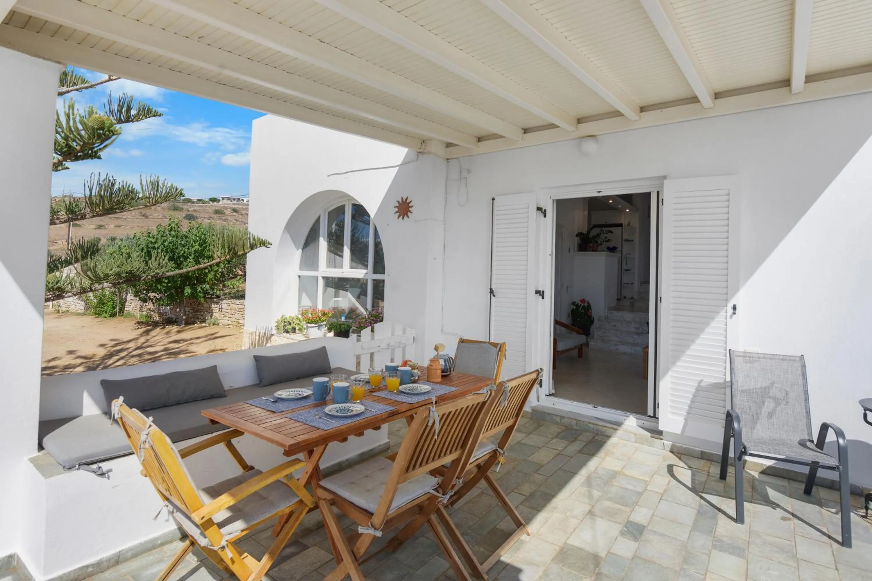 Balcony/Terrace in Anthoula's Sea View Apartment