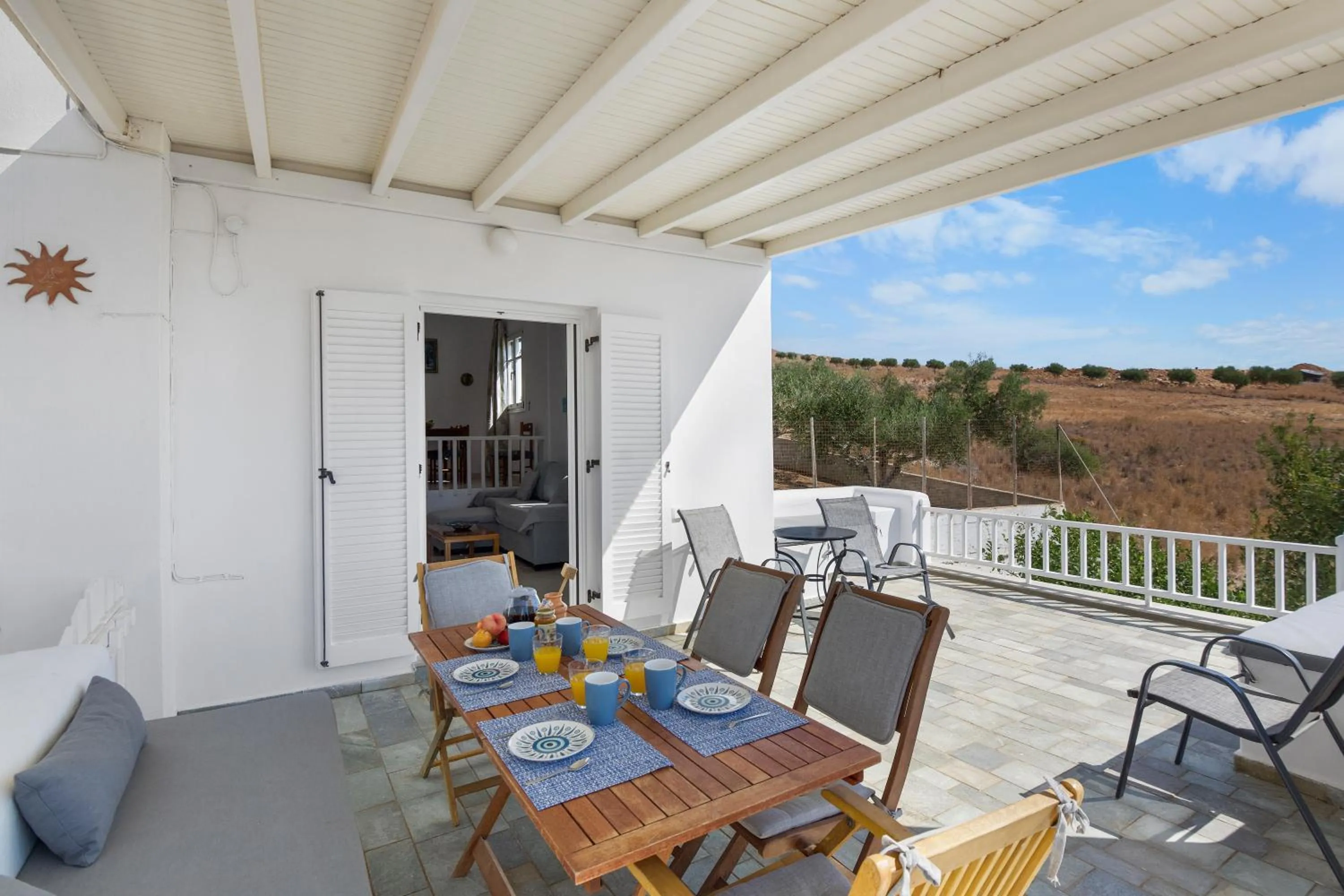 Balcony/Terrace in Anthoula's Sea View Apartment