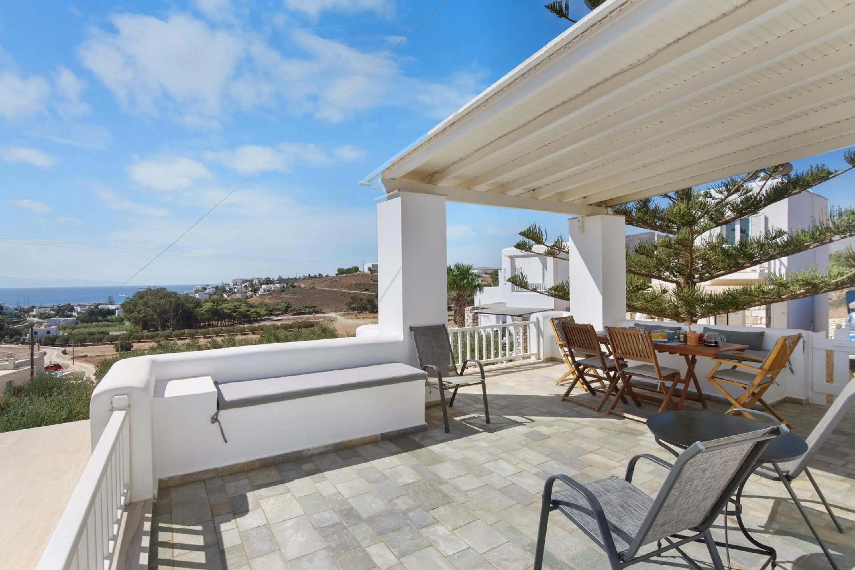 Balcony/Terrace in Anthoula's Sea View Apartment