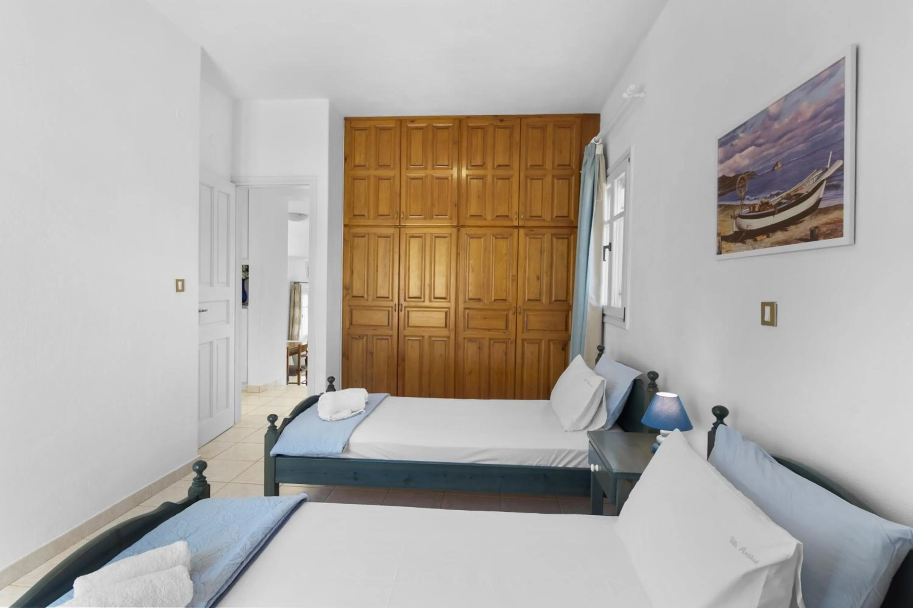 Bedroom, Bed in Anthoula's Sea View Apartment