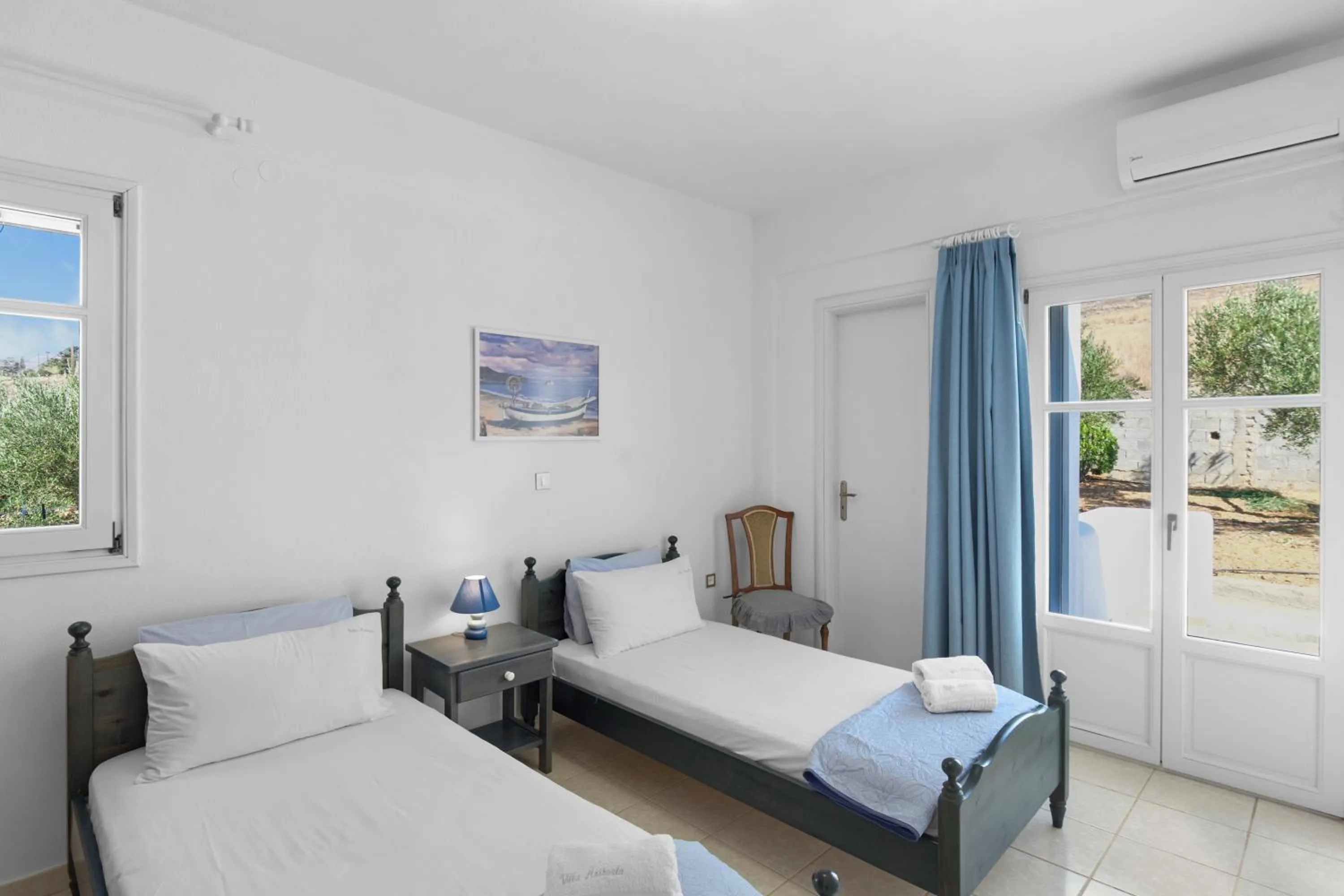 Bedroom, Bed in Anthoula's Sea View Apartment