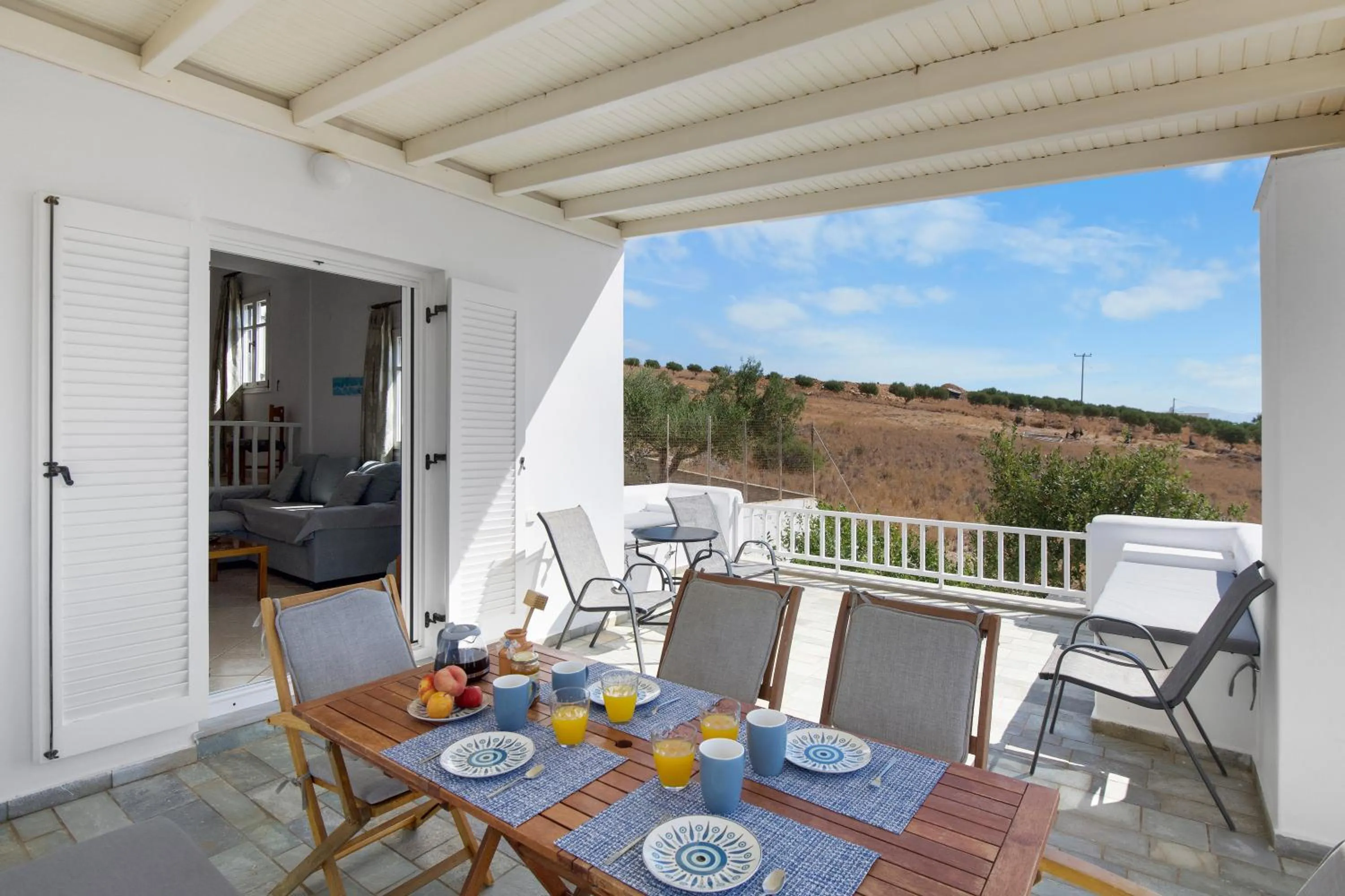 Balcony/Terrace in Anthoula's Sea View Apartment