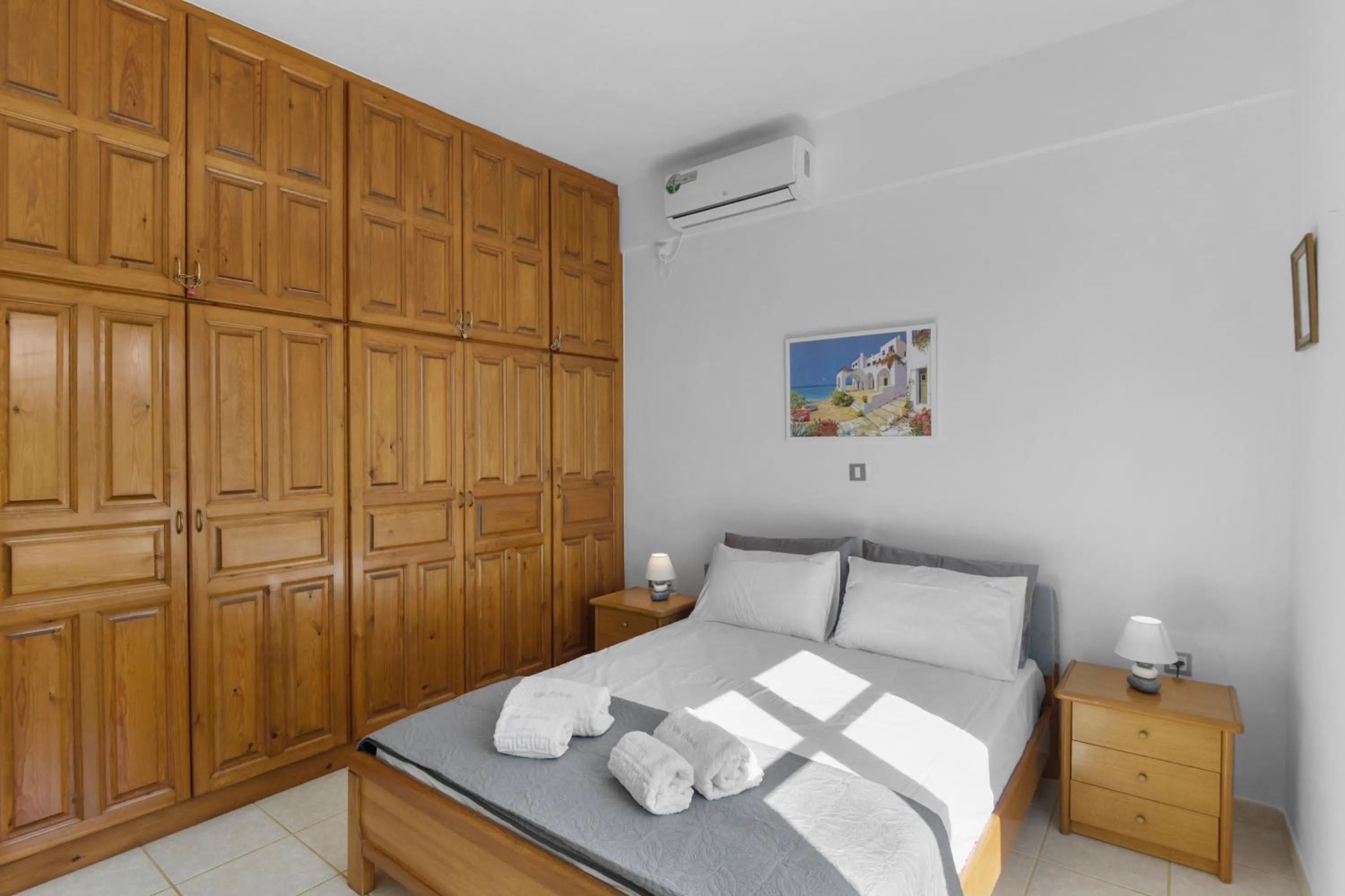 Bedroom, Bed in Anthoula's Sea View Apartment