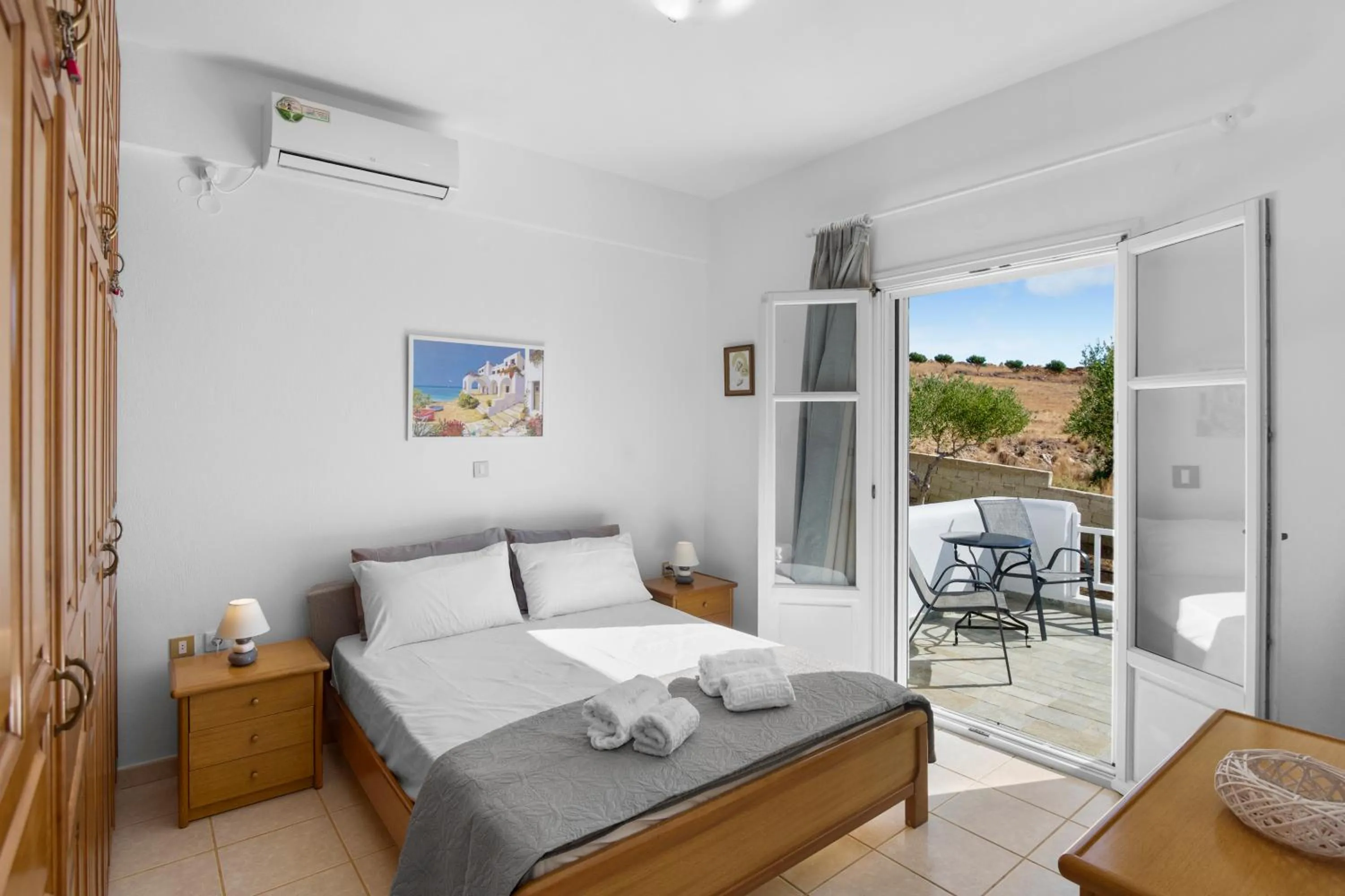 Bedroom, Bed in Anthoula's Sea View Apartment