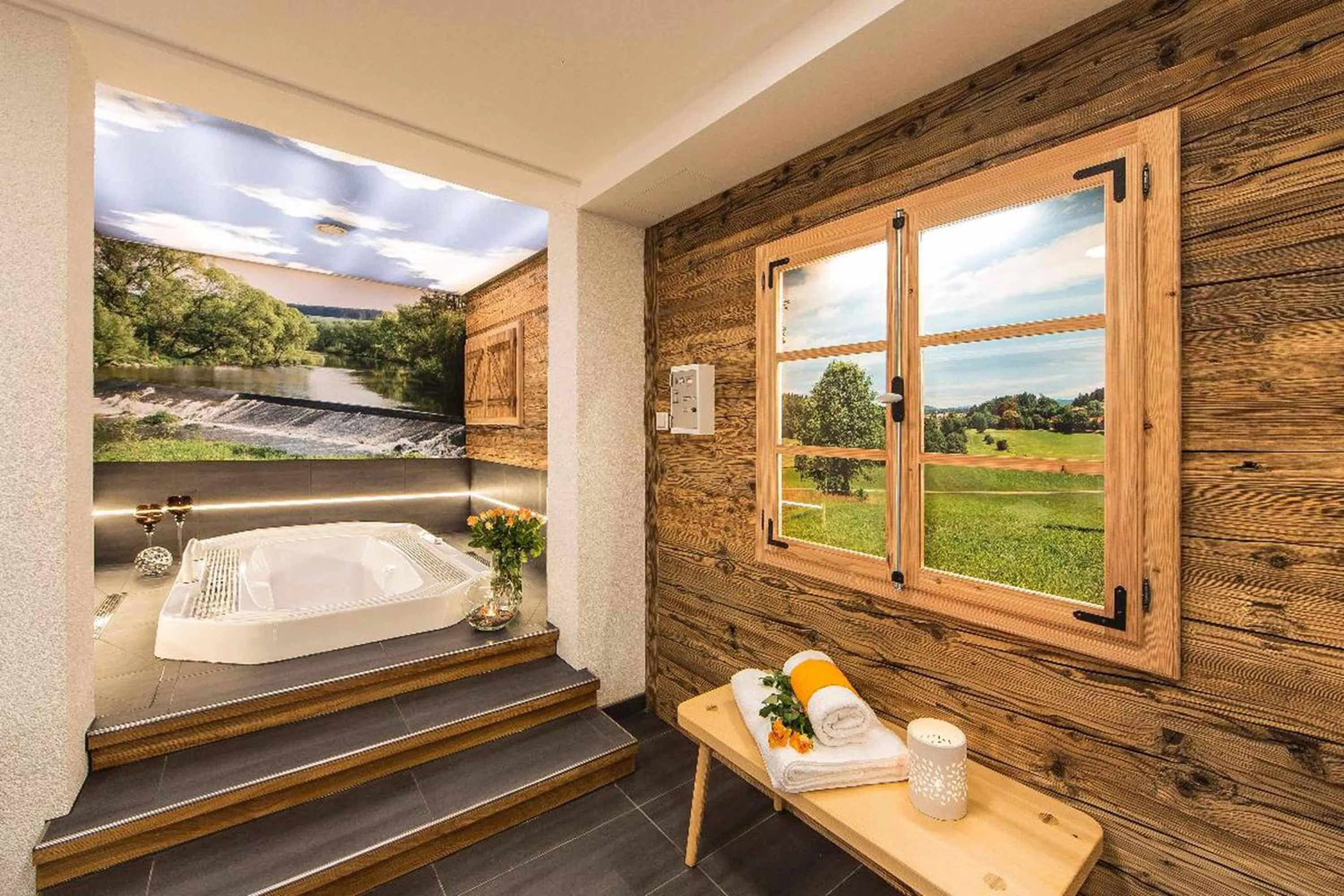 Hot Tub in Landhotel Kleblmühle