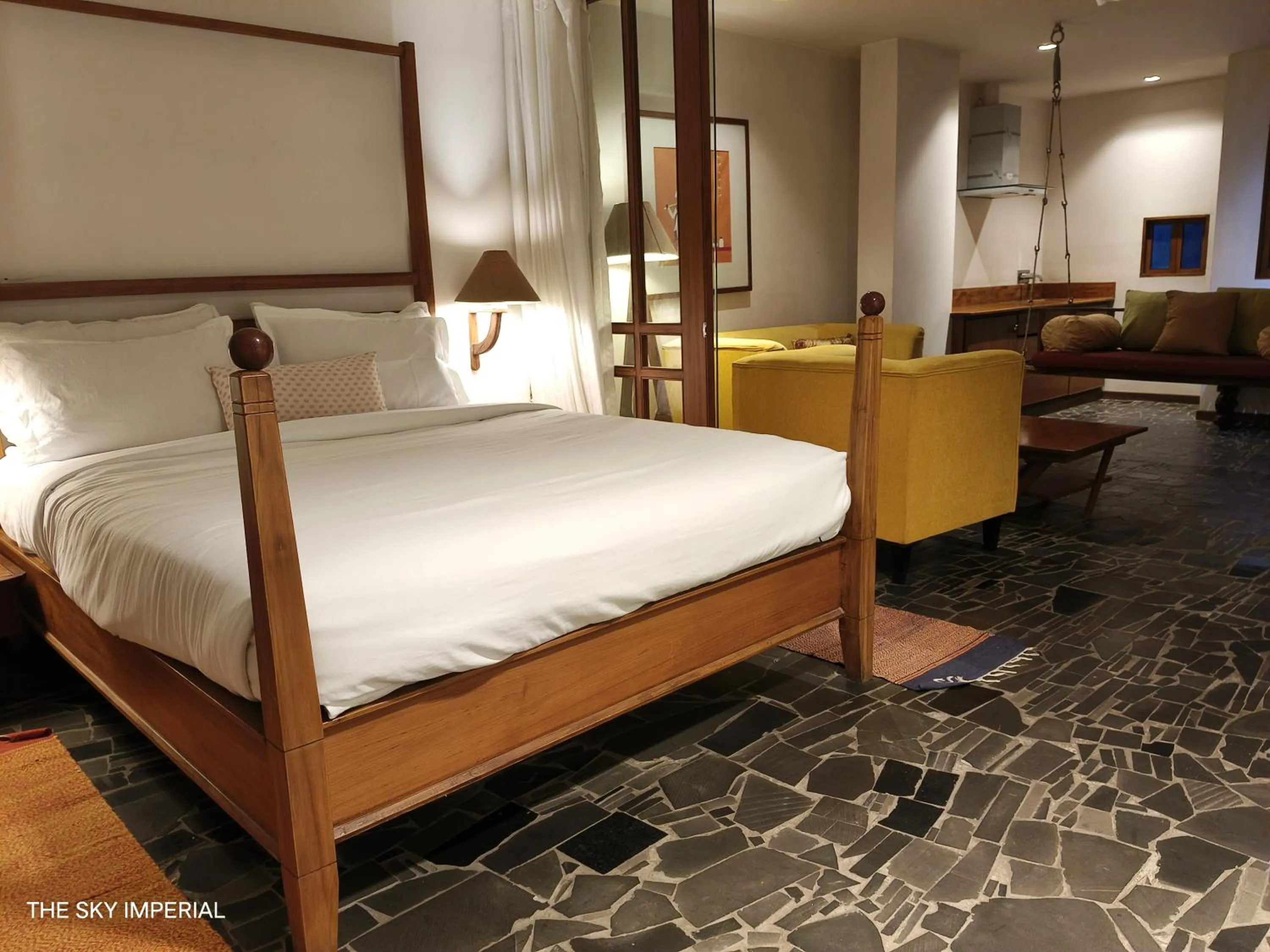 Living room, Bed in The Sky Imperial Aarivaa Luxury Stays