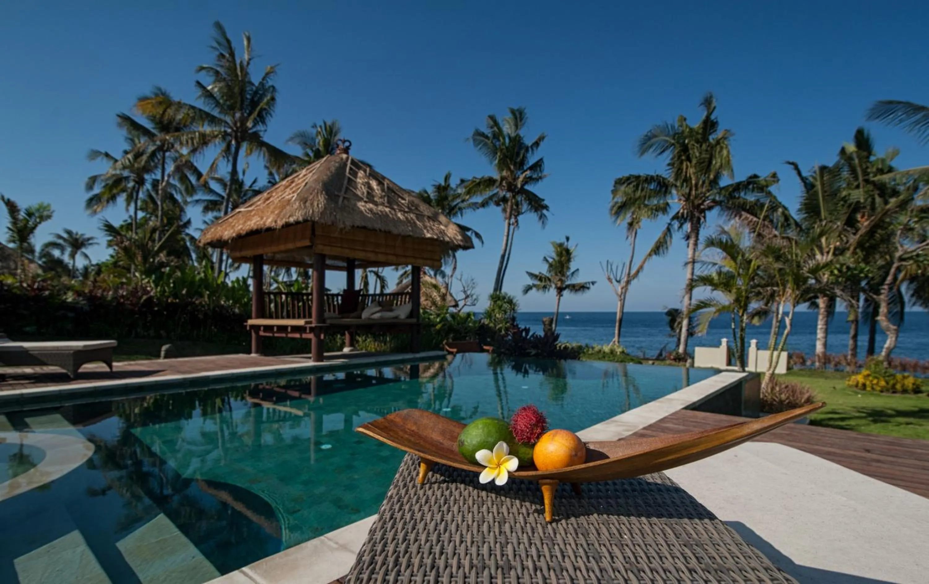 Swimming pool in Relax Bali Dive & SPA ocean front resort