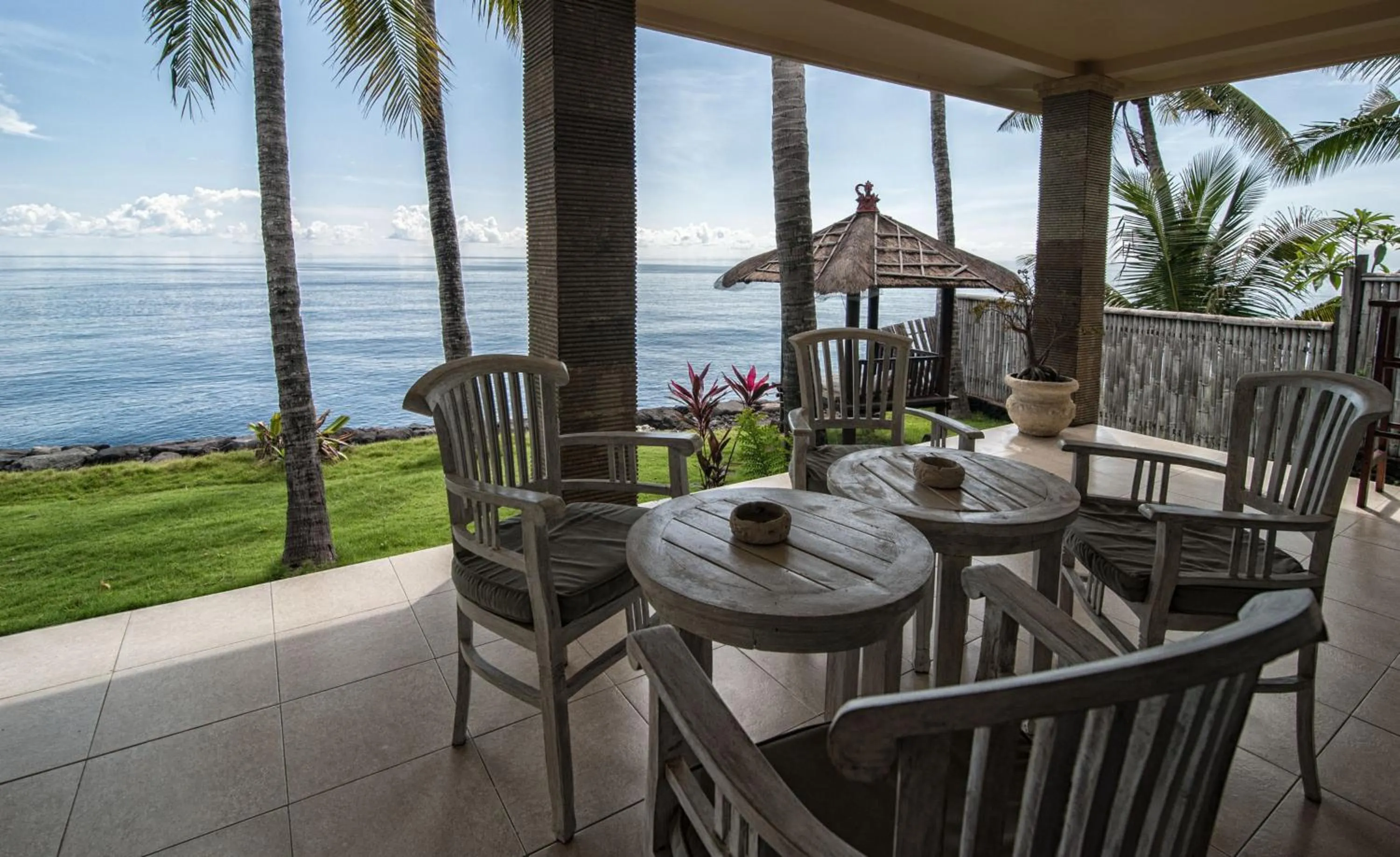 Seating area in Relax Bali Dive & SPA ocean front resort