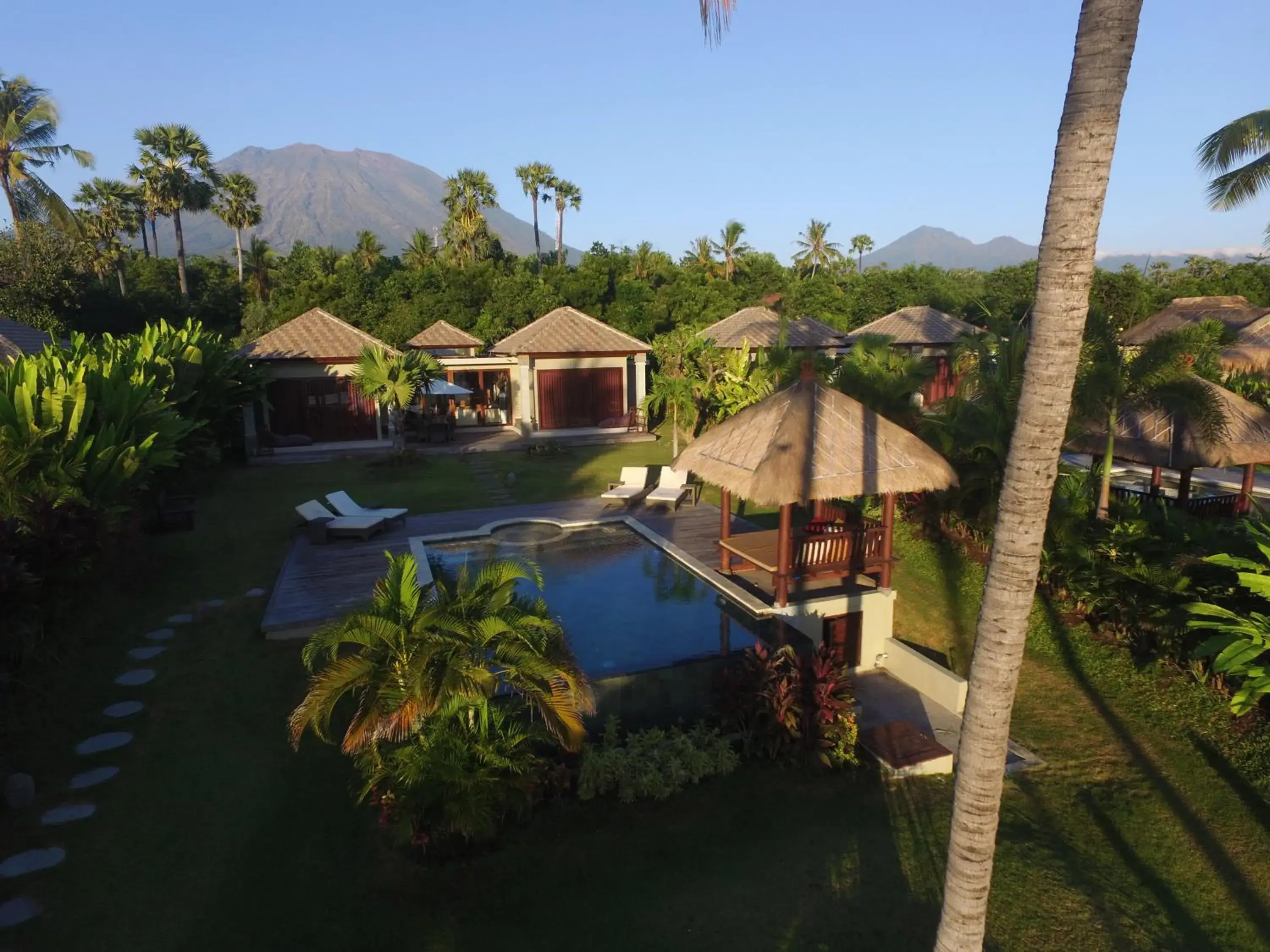 Garden view in Relax Bali Resort, Diving & SPA, ocean front Garden view in Relax Bali Resort, Diving & SPA, ocean front