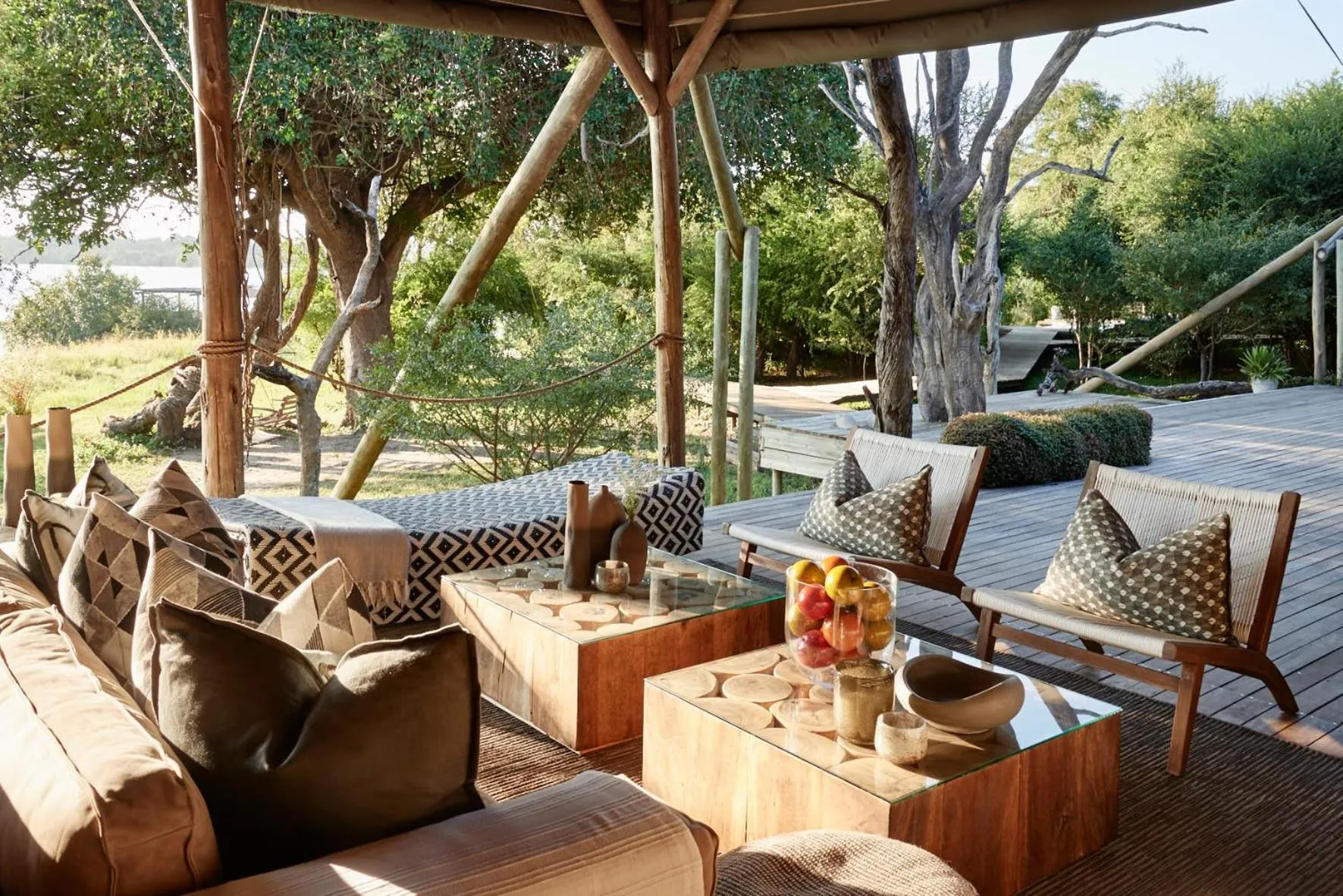 Living room in Victoria Falls River Lodge